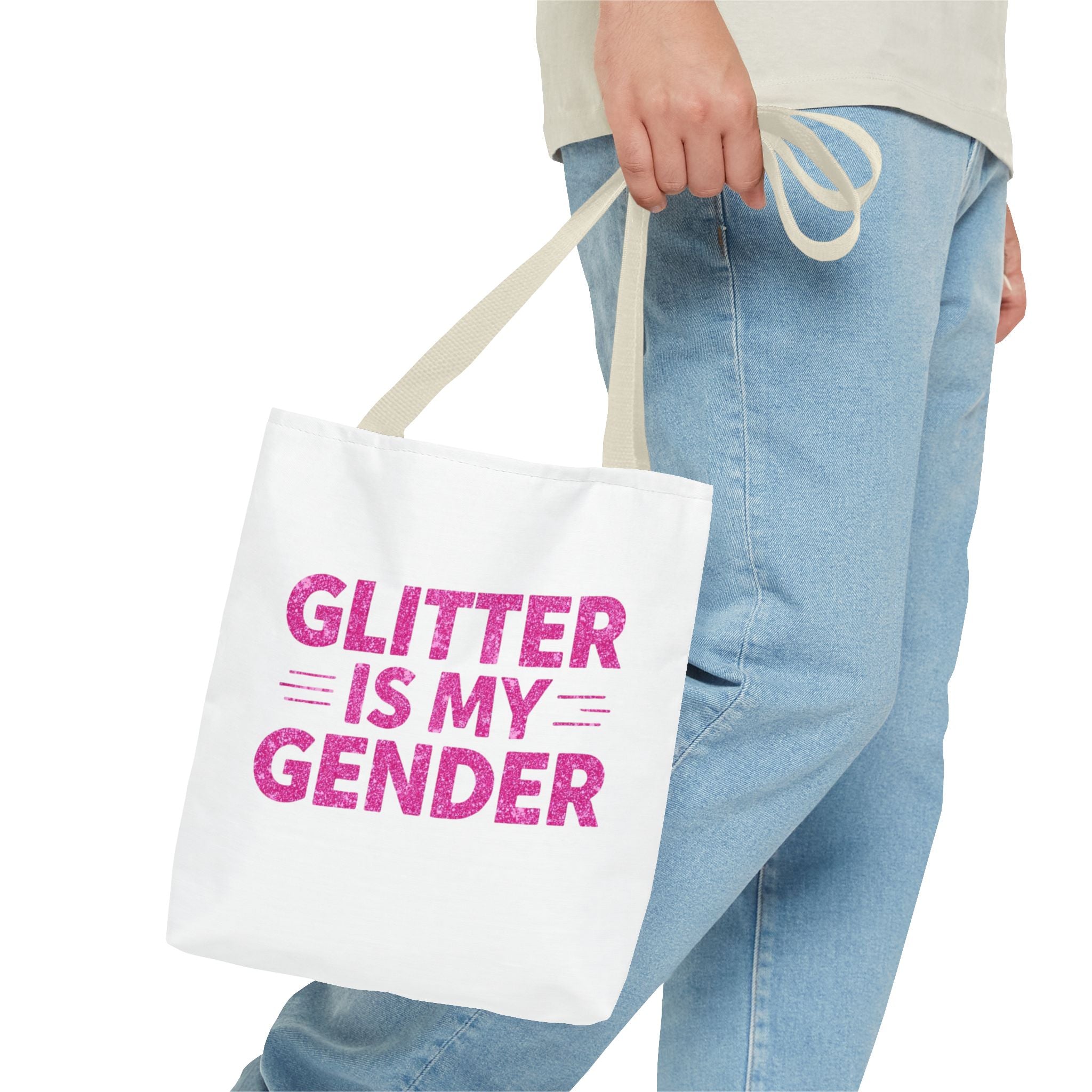 Glitter Is My Gender Tote Bag, Stylish Shopping Tote, LGBTQ+ Pride Accessory, Statement Bag, Eco-Friendly Gift, Daily Use Carryall