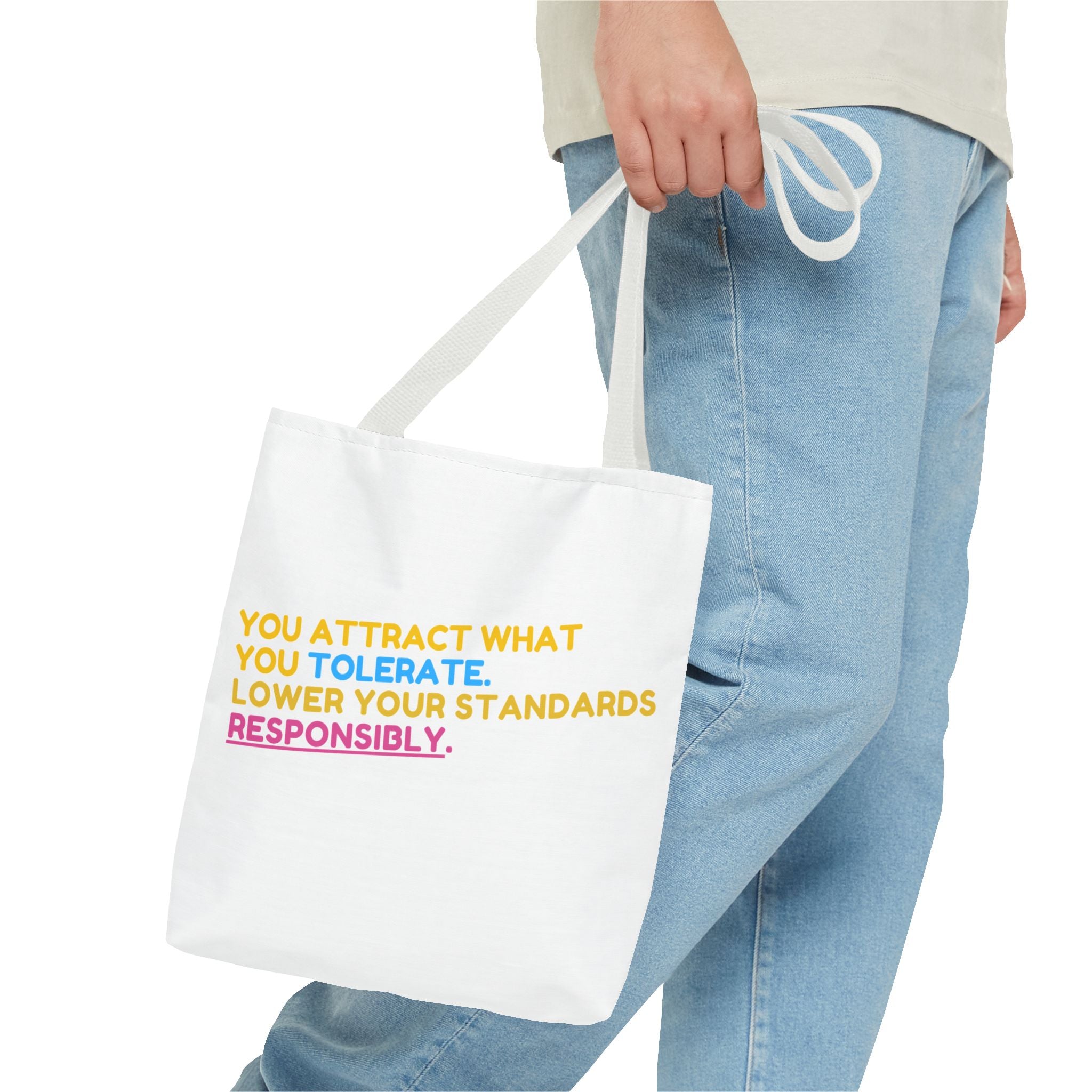 Positive Vibes Tote Bag, Motivational Quote Tote, Eco-Friendly Shopping Bag, Gift for Her, Casual Everyday Use