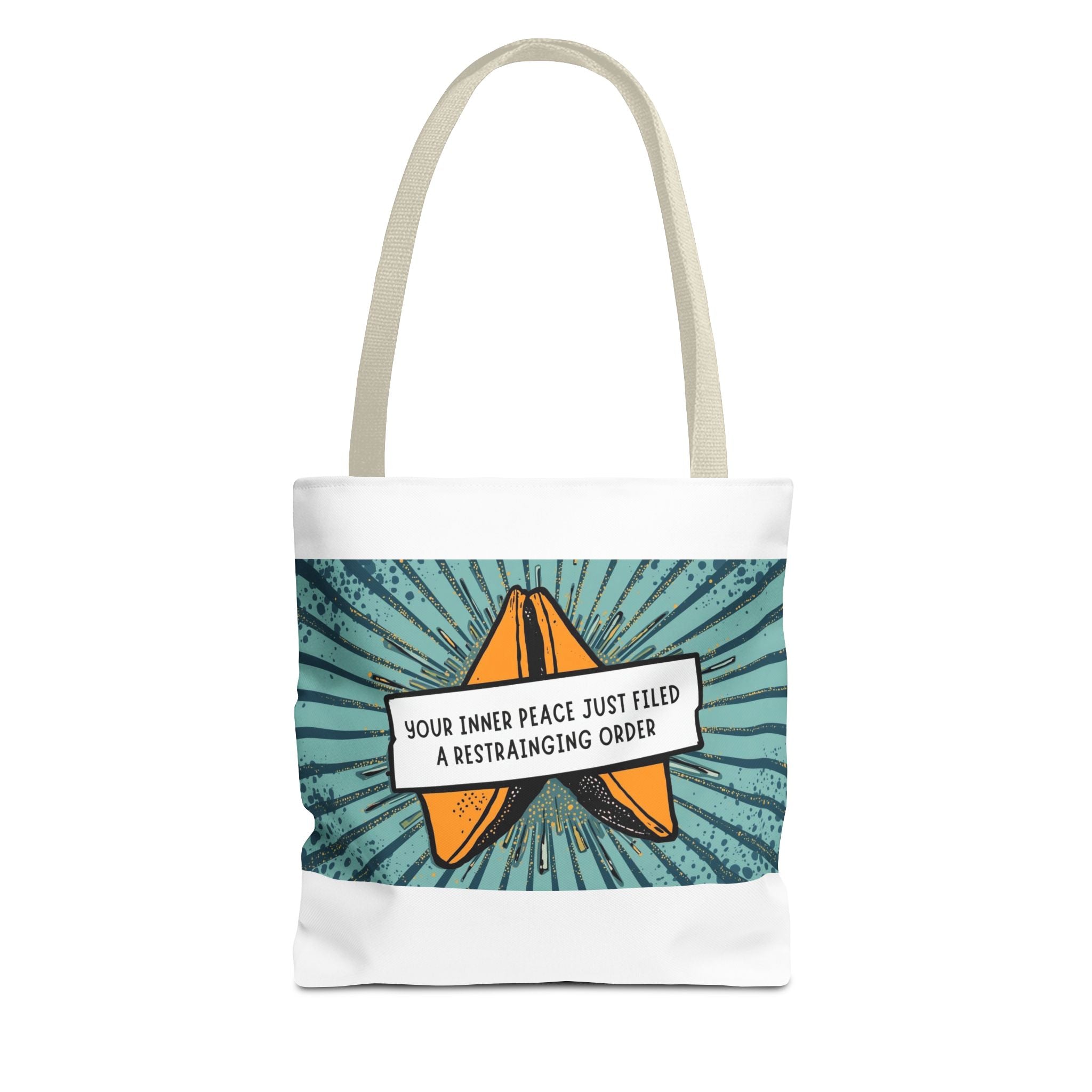 Funny Quote Tote Bag, Humorous Shopping Bag, Gift for Friends, Tote with Restraining Order Theme, Sassy Reusable Bag