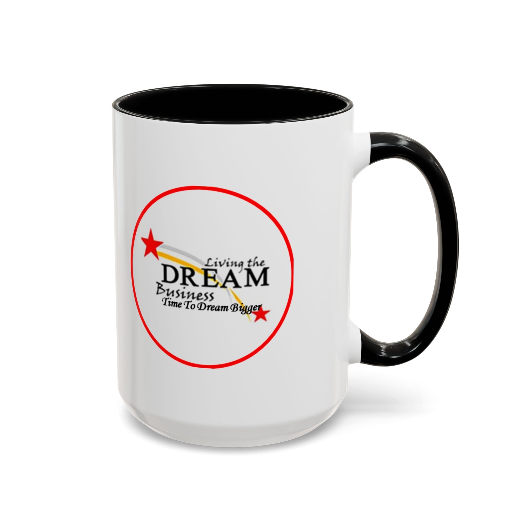 Living the Dream Accent Coffee Mug, Inspirational Mug, Gift for Entrepreneurs, Motivational Drinkware, Unique Coffee Cups, Office Decor