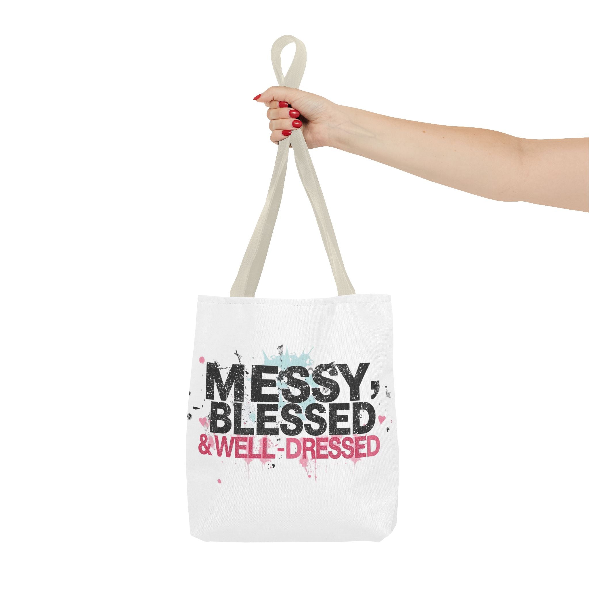 Messy, Blessed & Well-Dressed Tote Bag - Stylish Everyday Companion for Moms, Gifts, Shopping, Beach, Travel