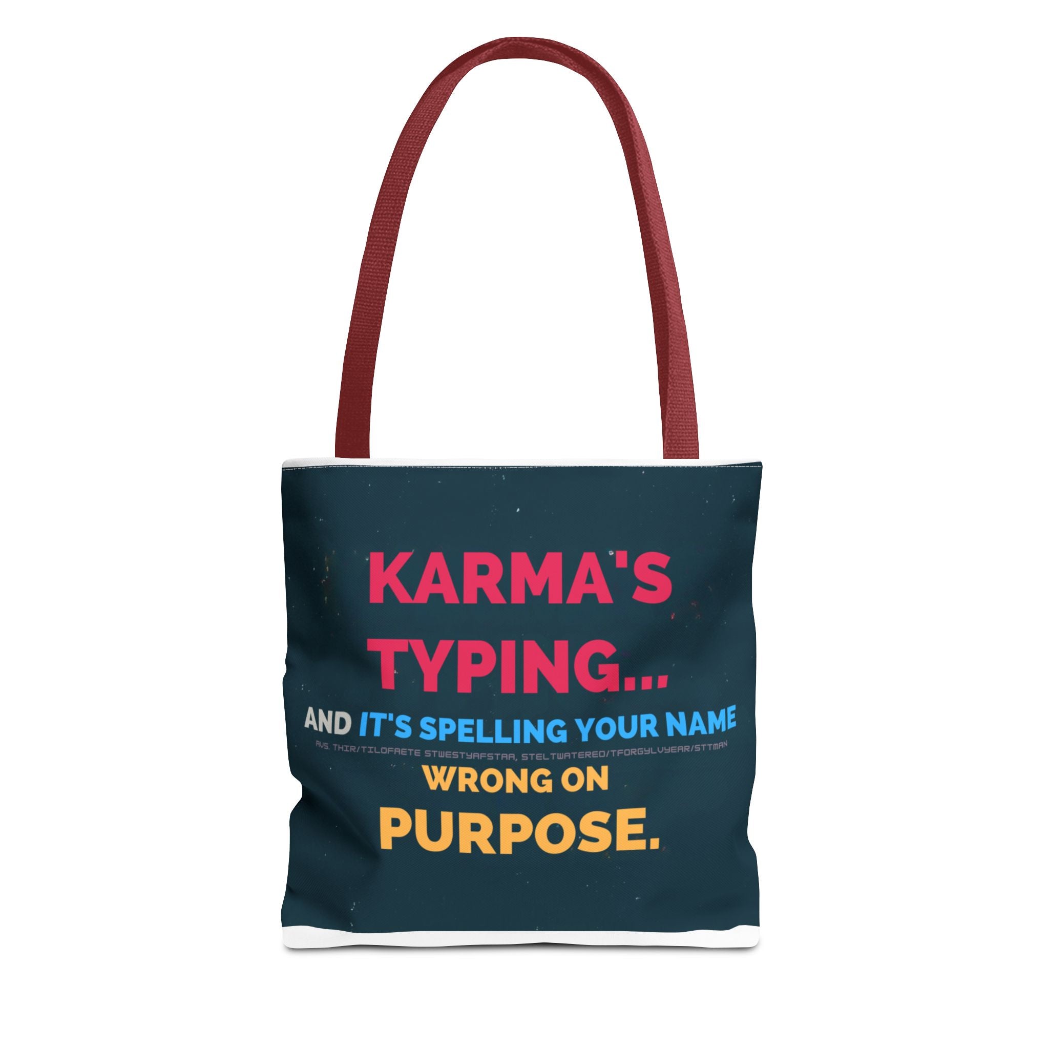 Karma Typing Tote Bag - Fun & Quirky Gift for Friends, Beach, Shopping, Eco-Friendly, Humor, Everyday Use