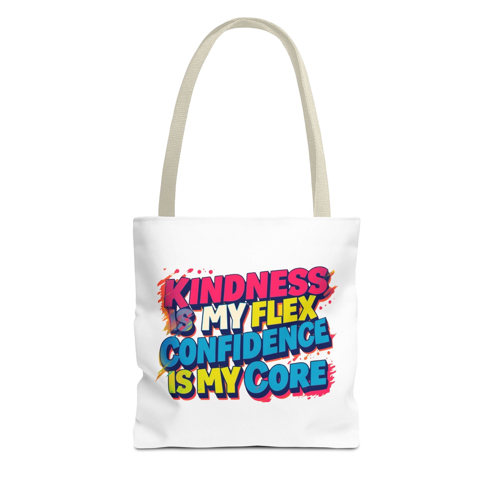 Confidence & Kindness Tote Bag - Motivational AOP Carryall for Every Day, Gift for Friends, Mindfulness, Affirmation, Eco-Friendly