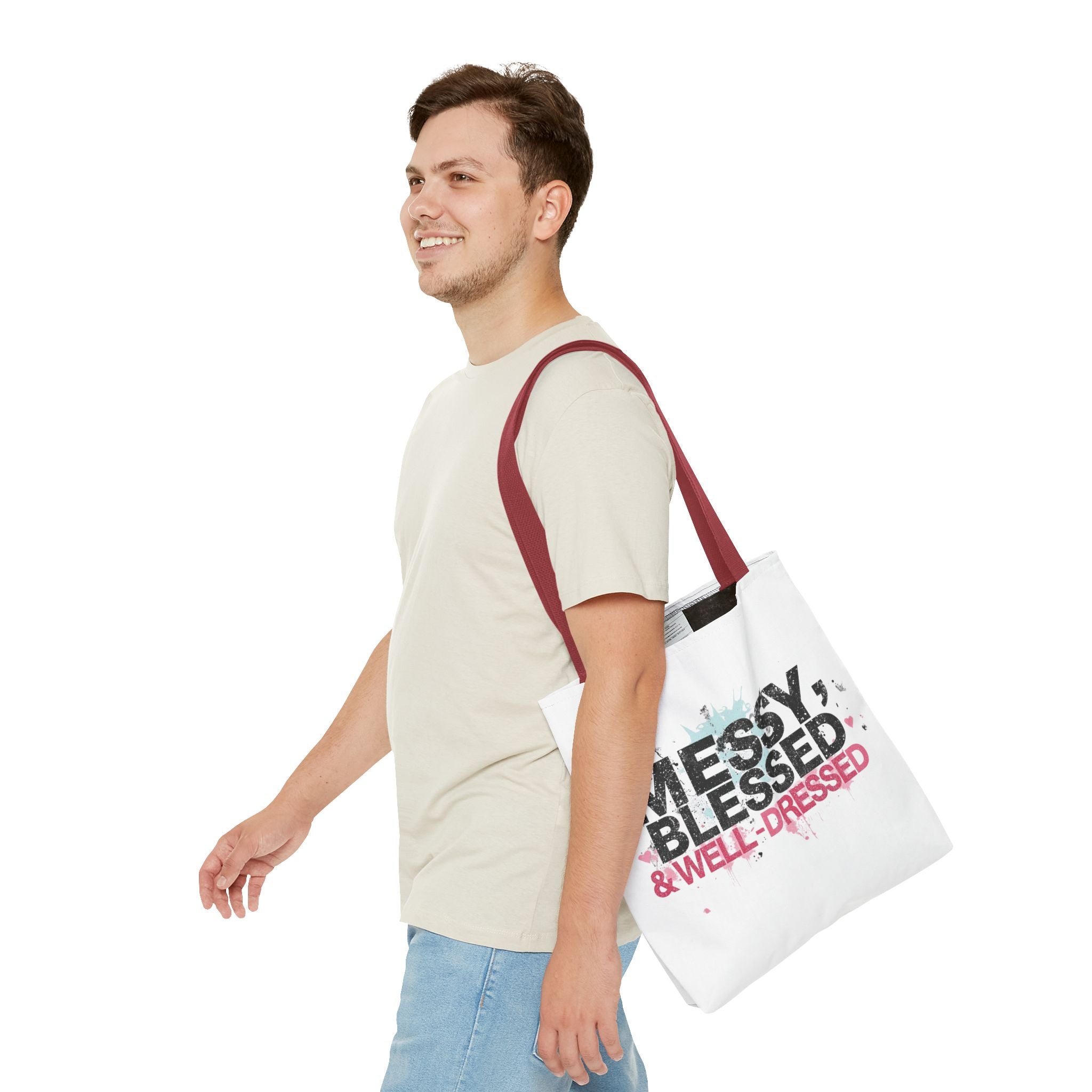 Messy, Blessed & Well-Dressed Tote Bag - Stylish Everyday Companion for Moms, Gifts, Shopping, Beach, Travel