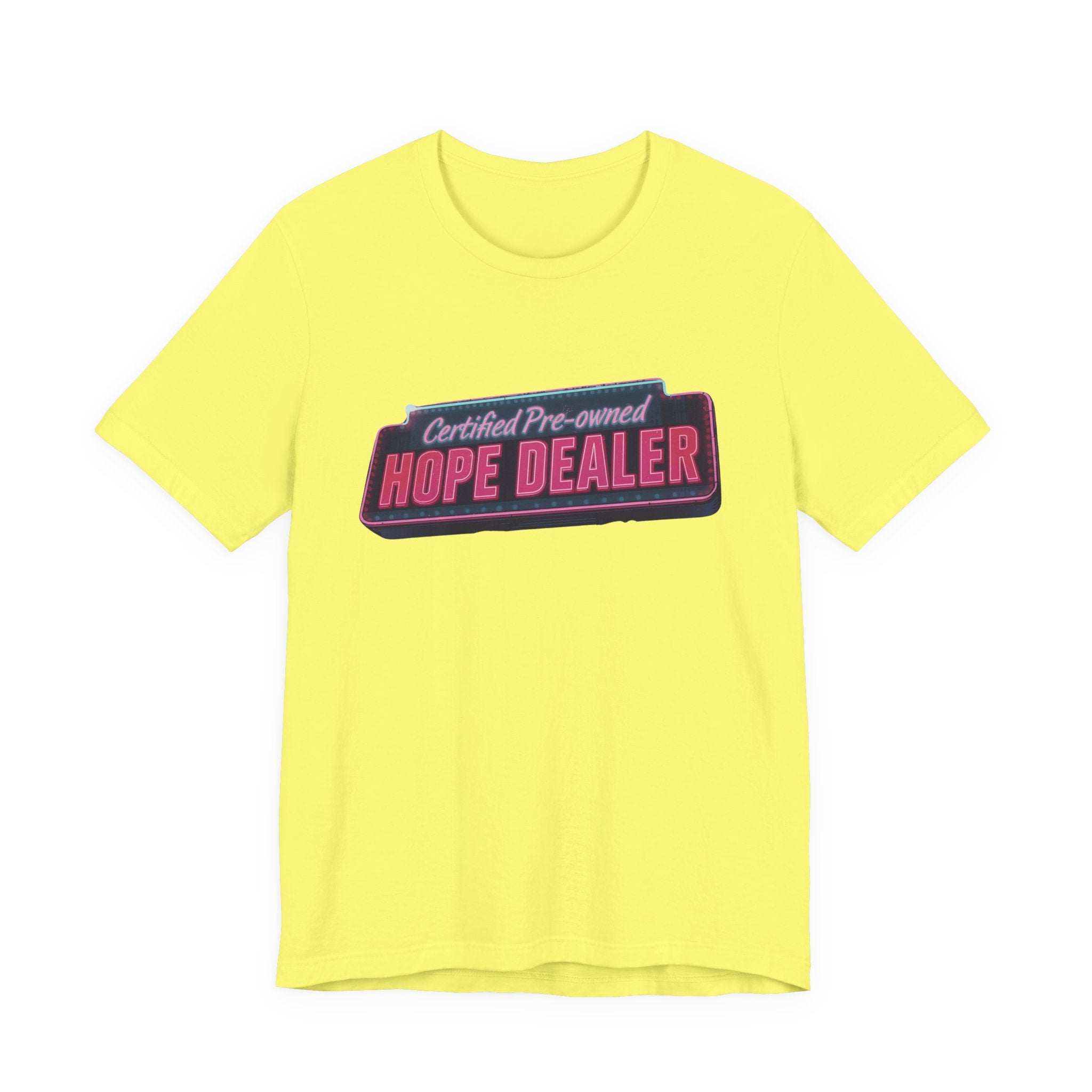 Certified Pre-Owned Hope Dealer Tee | Unisex Short Sleeve T-Shirt, Inspirational Shirt, Casual Wear, Gift for Optimists, Motivational [...]