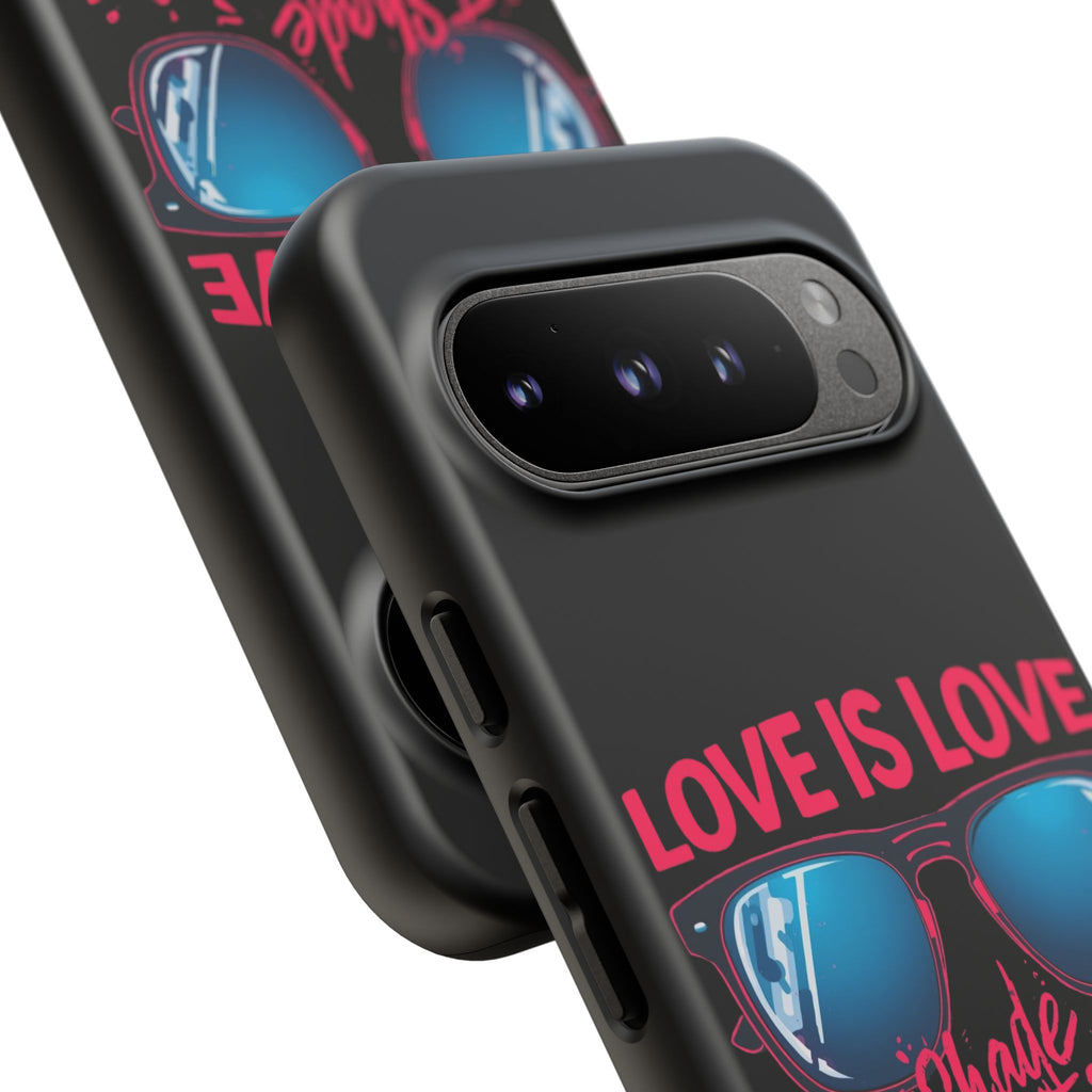 Love Is Love Phone Case, Fun Sunglasses Design, Unique Phone Accessory, Colorful Cell Phone Cover