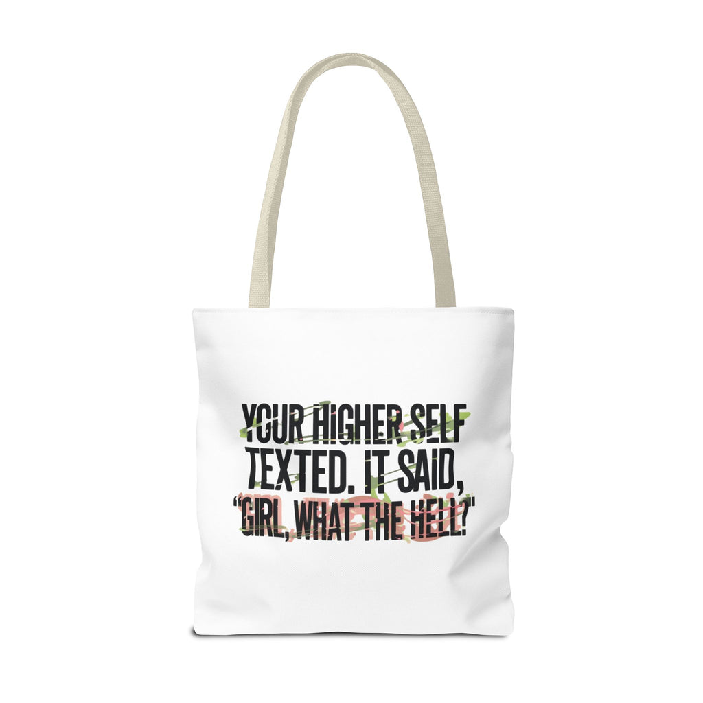 Vibrant Tote Bag - Your Higher Self Texted, Chic Accessory, Gift for Her, Inspirational, Everyday Use, Shopping Bag