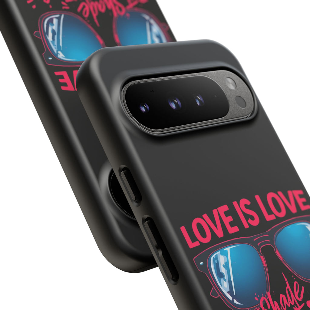 Love Is Love Phone Case, Fun Sunglasses Design, Unique Phone Accessory, Colorful Cell Phone Cover