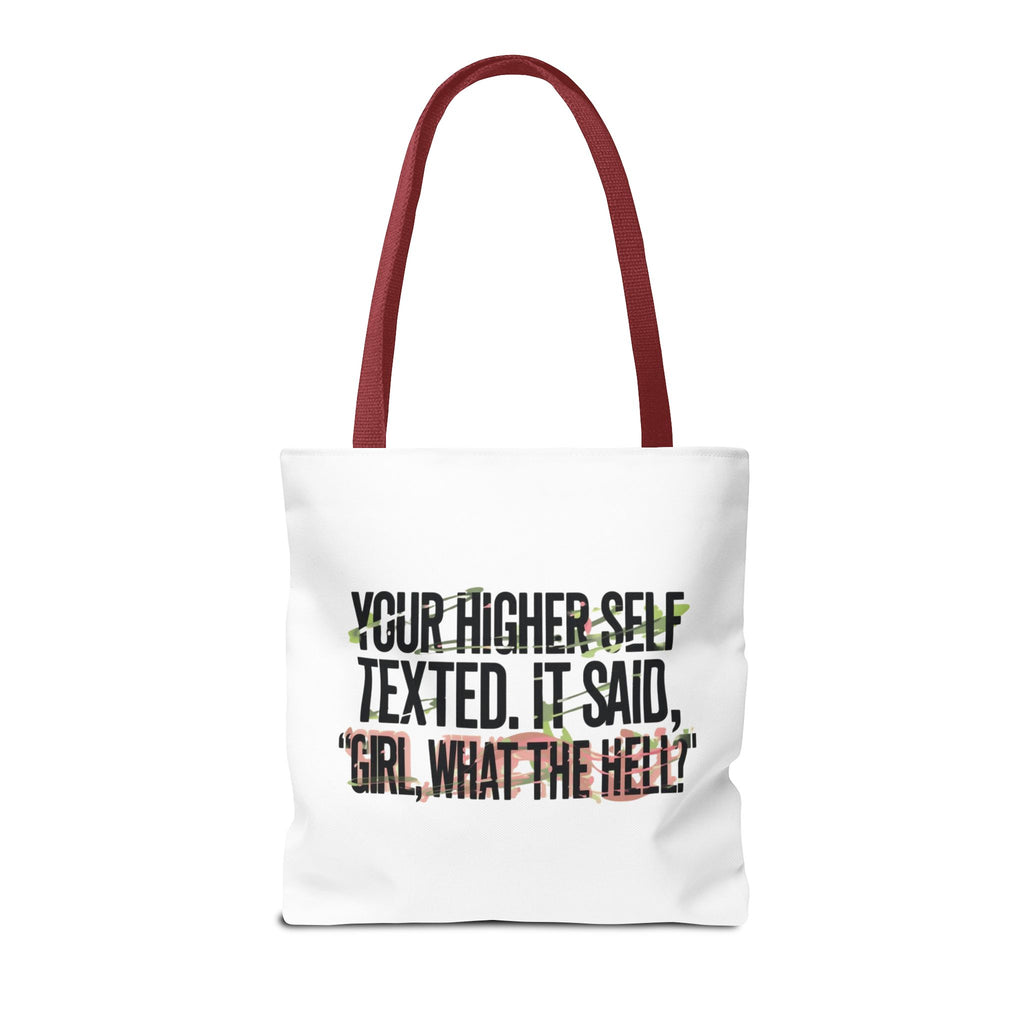Vibrant Tote Bag - Your Higher Self Texted, Chic Accessory, Gift for Her, Inspirational, Everyday Use, Shopping Bag