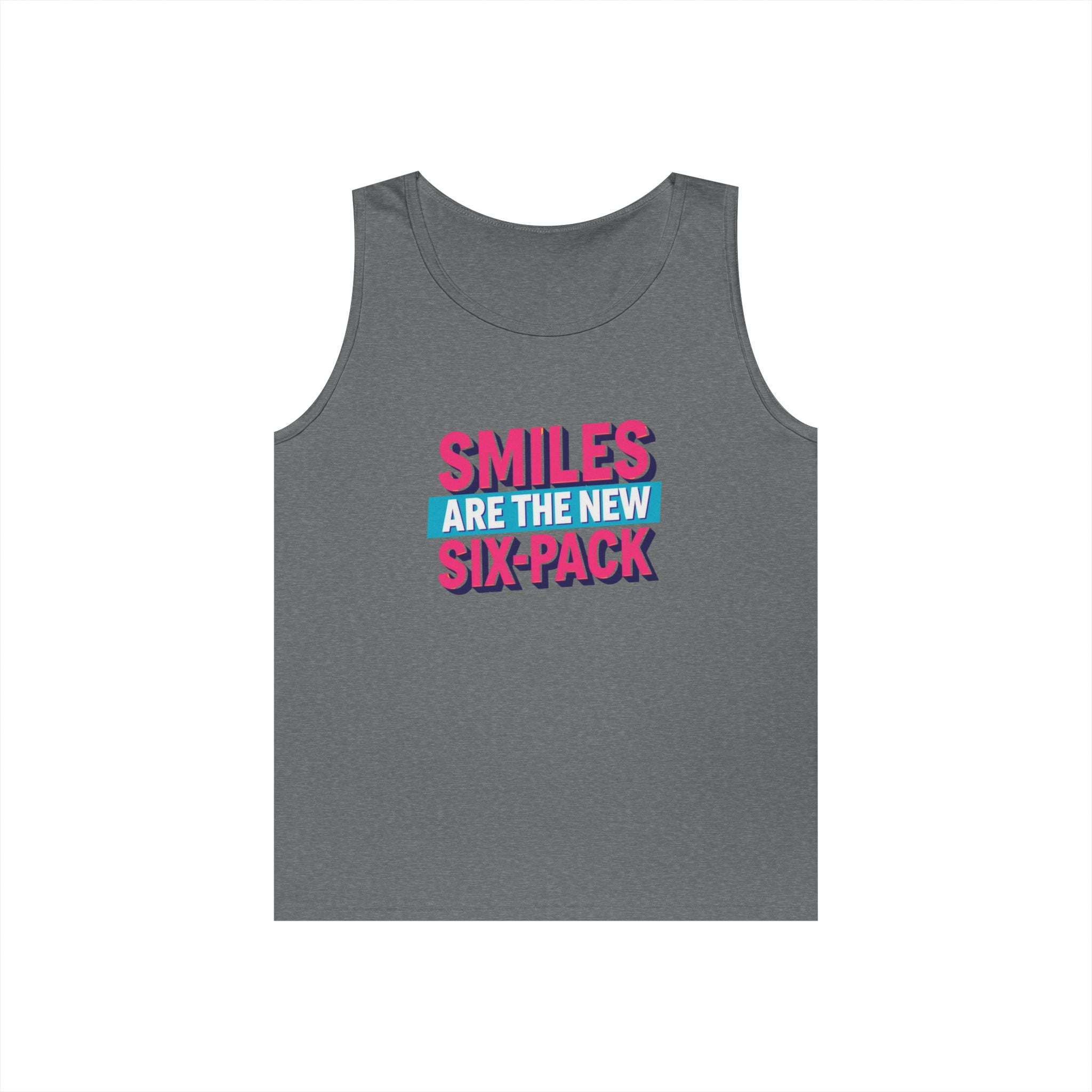 Smiles are the new Six Pack - Unisex Heavy Cotton Tank Top