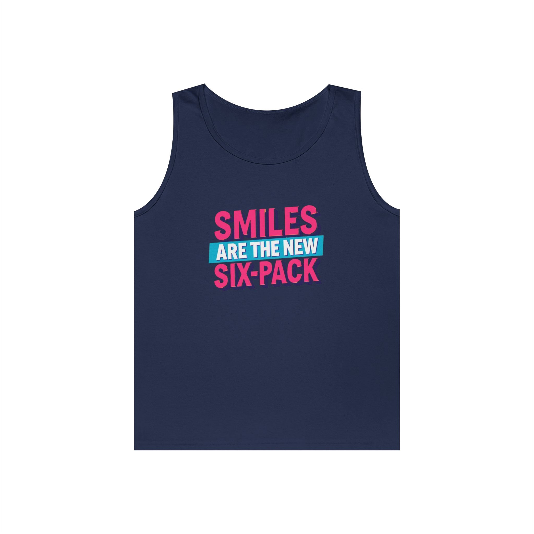 Smiles are the new Six Pack - Unisex Heavy Cotton Tank Top