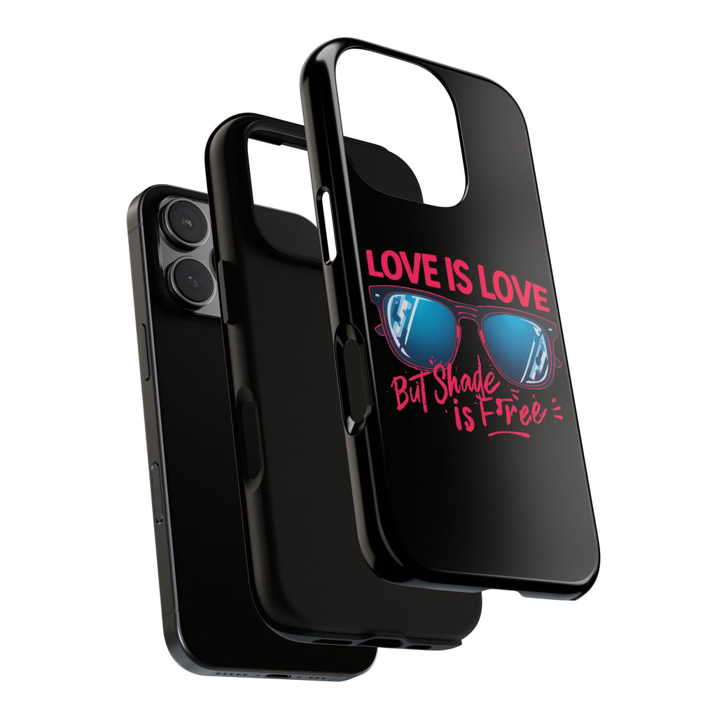 Love Is Love Phone Case, Fun Sunglasses Design, Unique Phone Accessory, Colorful Cell Phone Cover