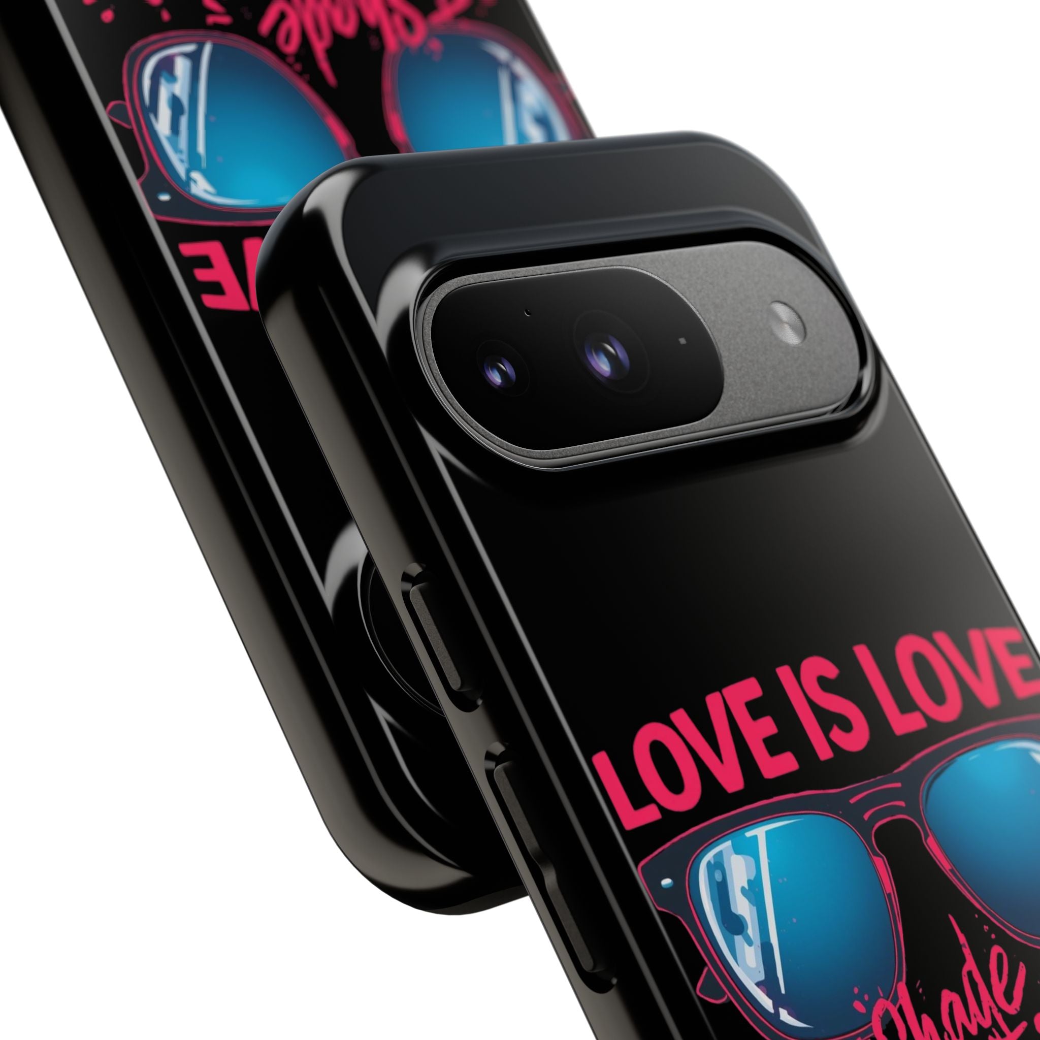 Love Is Love Phone Case, Fun Sunglasses Design, Unique Phone Accessory, Colorful Cell Phone Cover