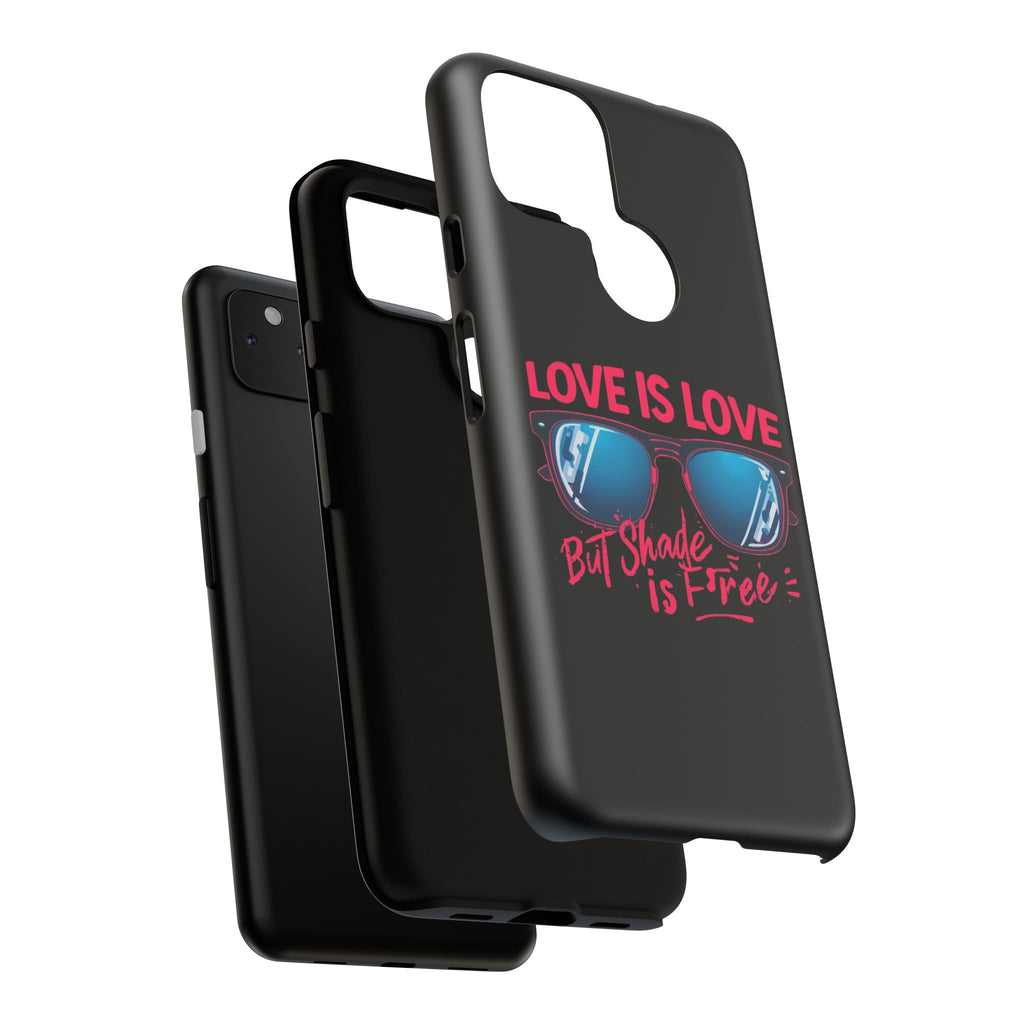 Love Is Love Phone Case, Fun Sunglasses Design, Unique Phone Accessory, Colorful Cell Phone Cover