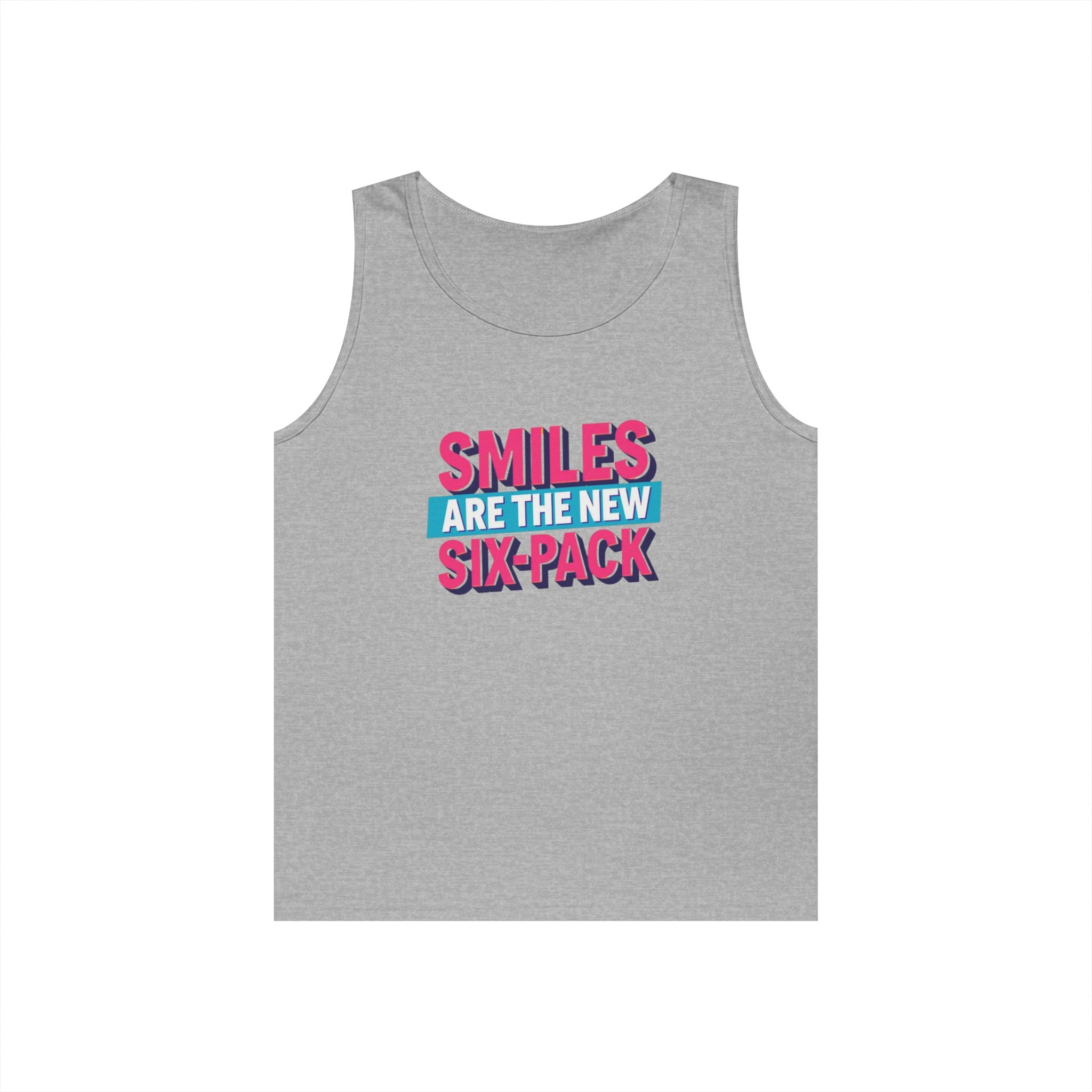 Smiles are the new Six Pack - Unisex Heavy Cotton Tank Top