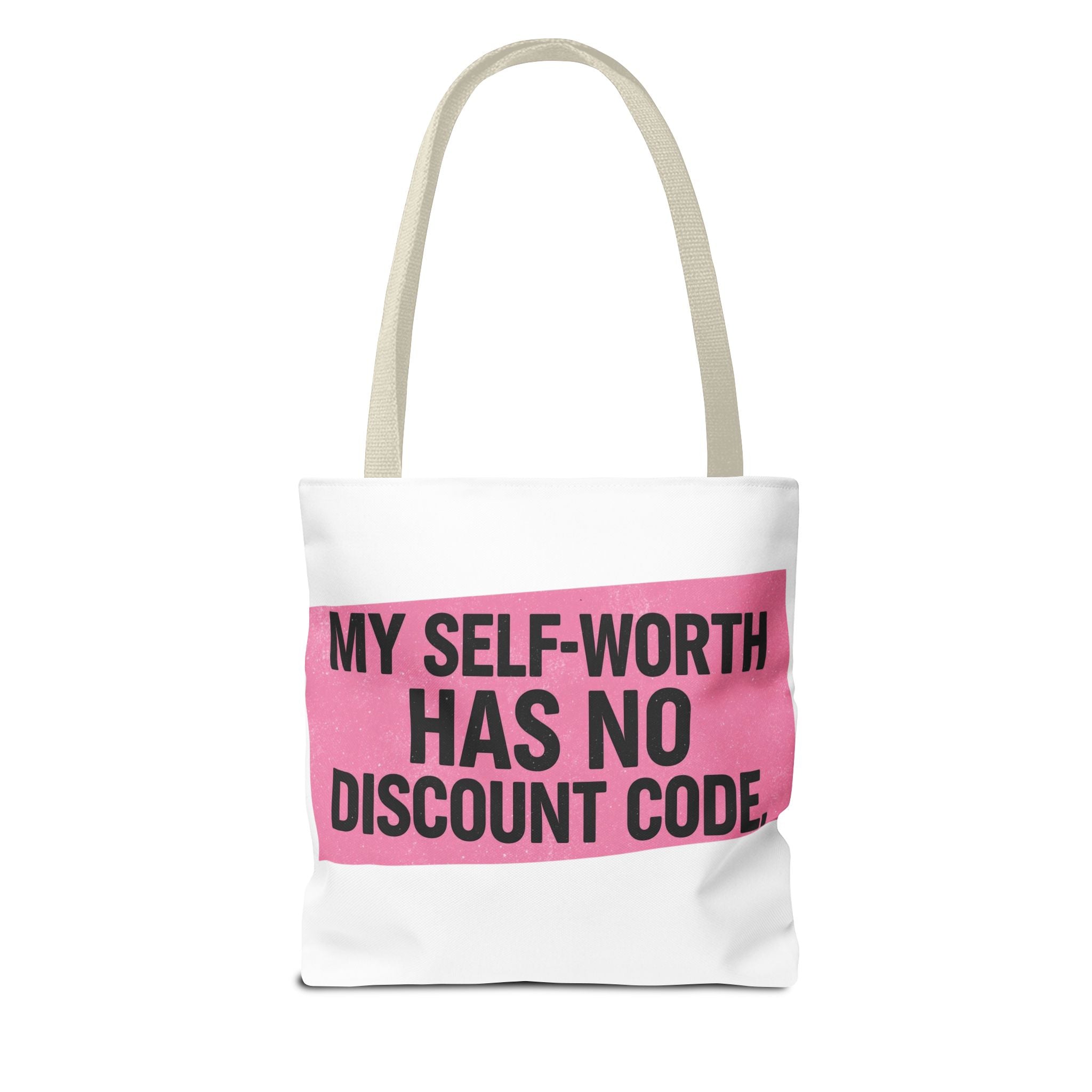 My Self-Worth Has No Discount Code - Empowering Tote Bag, Self love and body positive inspirational tote