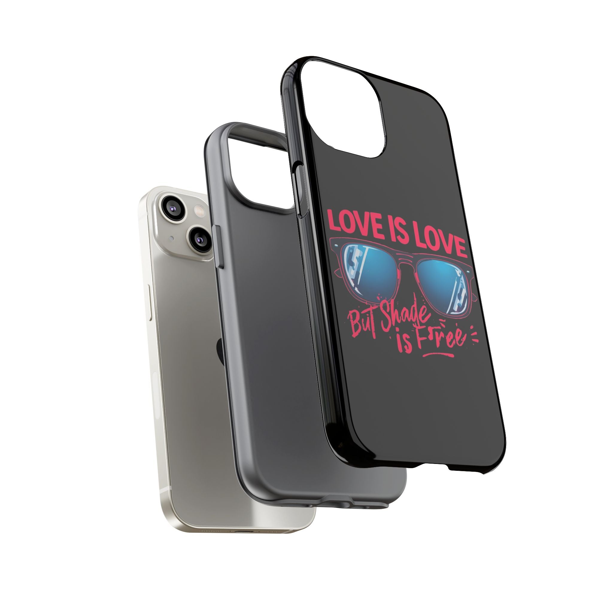 Love Is Love Phone Case, Fun Sunglasses Design, Unique Phone Accessory, Colorful Cell Phone Cover