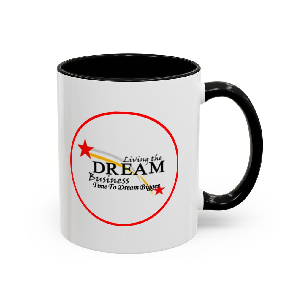 Living the Dream Accent Coffee Mug, Inspirational Mug, Gift for Entrepreneurs, Motivational Drinkware, Unique Coffee Cups, Office Decor