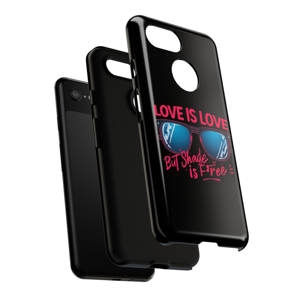 Love Is Love Phone Case, Fun Sunglasses Design, Unique Phone Accessory, Colorful Cell Phone Cover