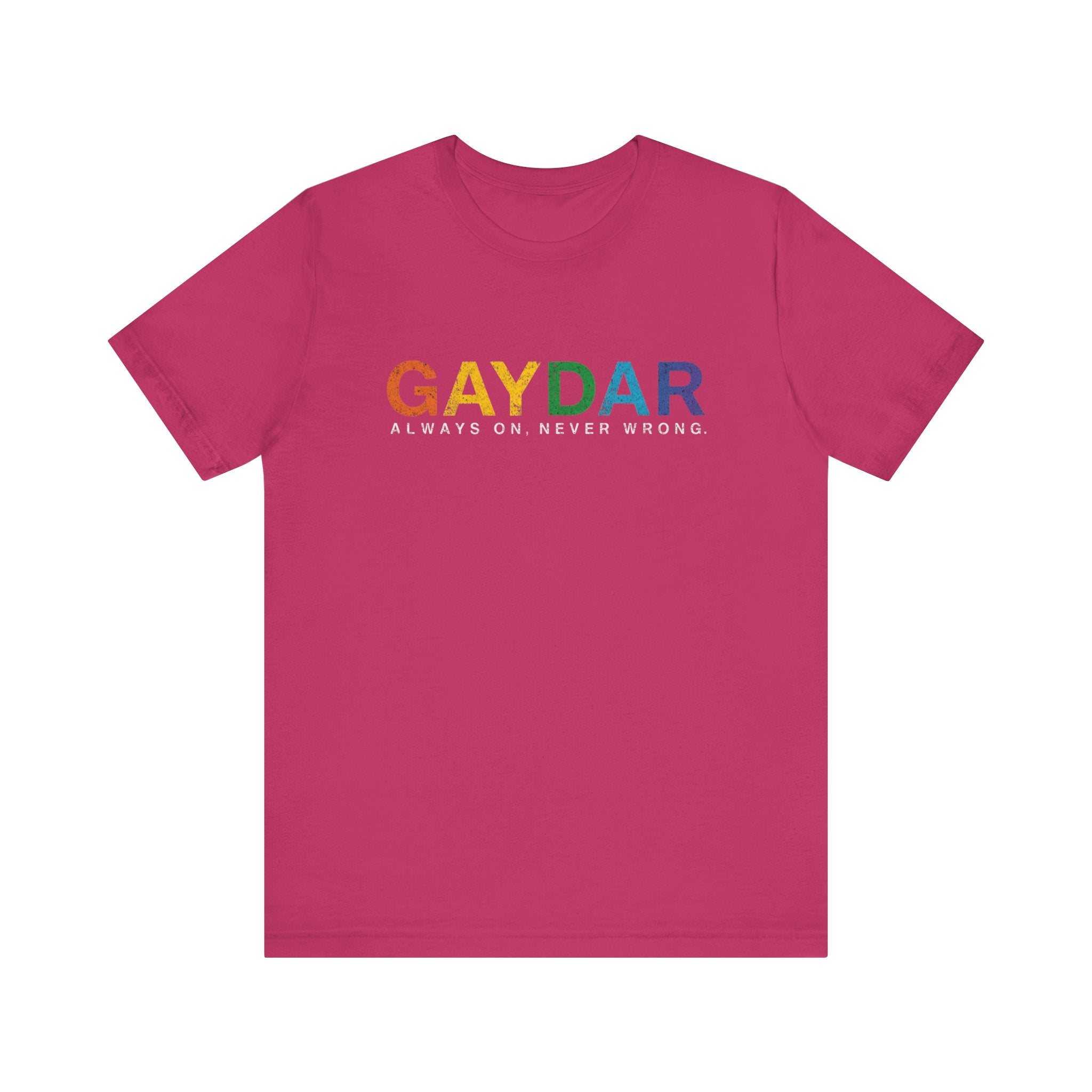 Rainbow Pride Gaydar Tee for LGBTQ+ Celebration, Unisex Shirt for Pride Month, Gay Rights, Gift for Friends, Fun Casual Wear