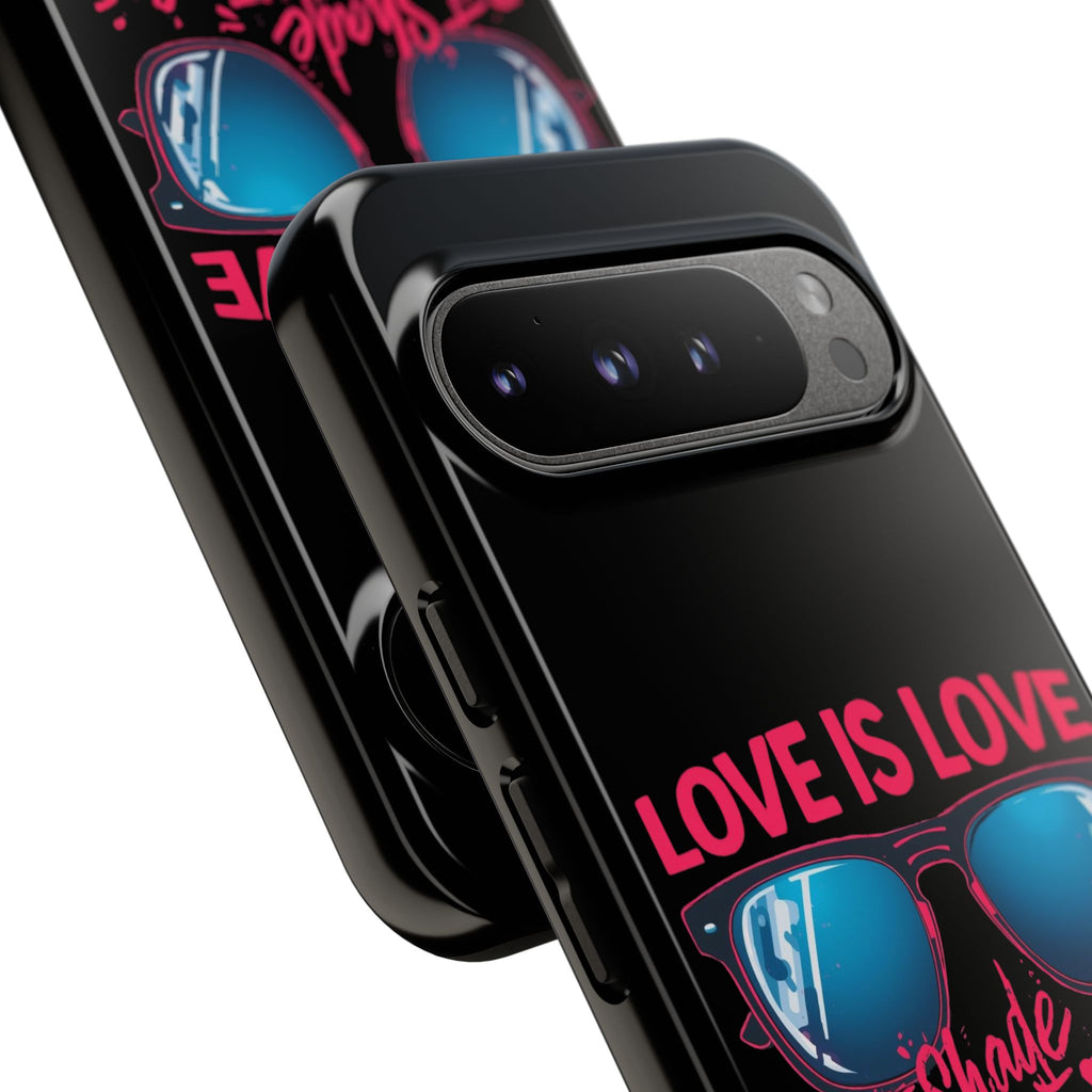 Love Is Love Phone Case, Fun Sunglasses Design, Unique Phone Accessory, Colorful Cell Phone Cover