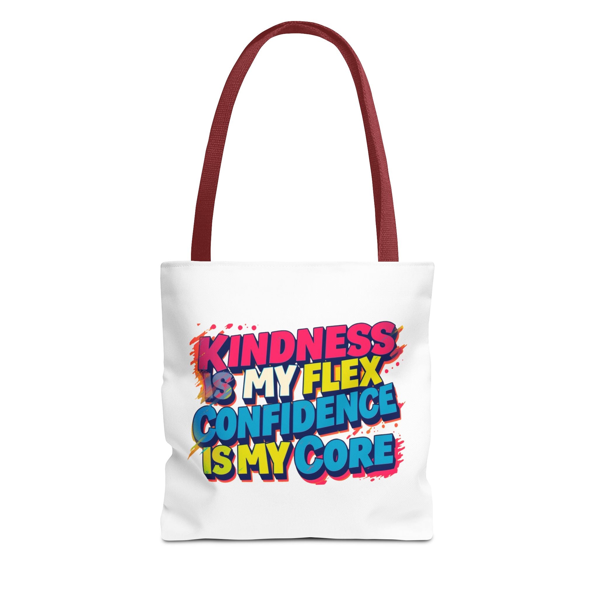 Confidence & Kindness Tote Bag - Motivational AOP Carryall for Every Day, Gift for Friends, Mindfulness, Affirmation, Eco-Friendly