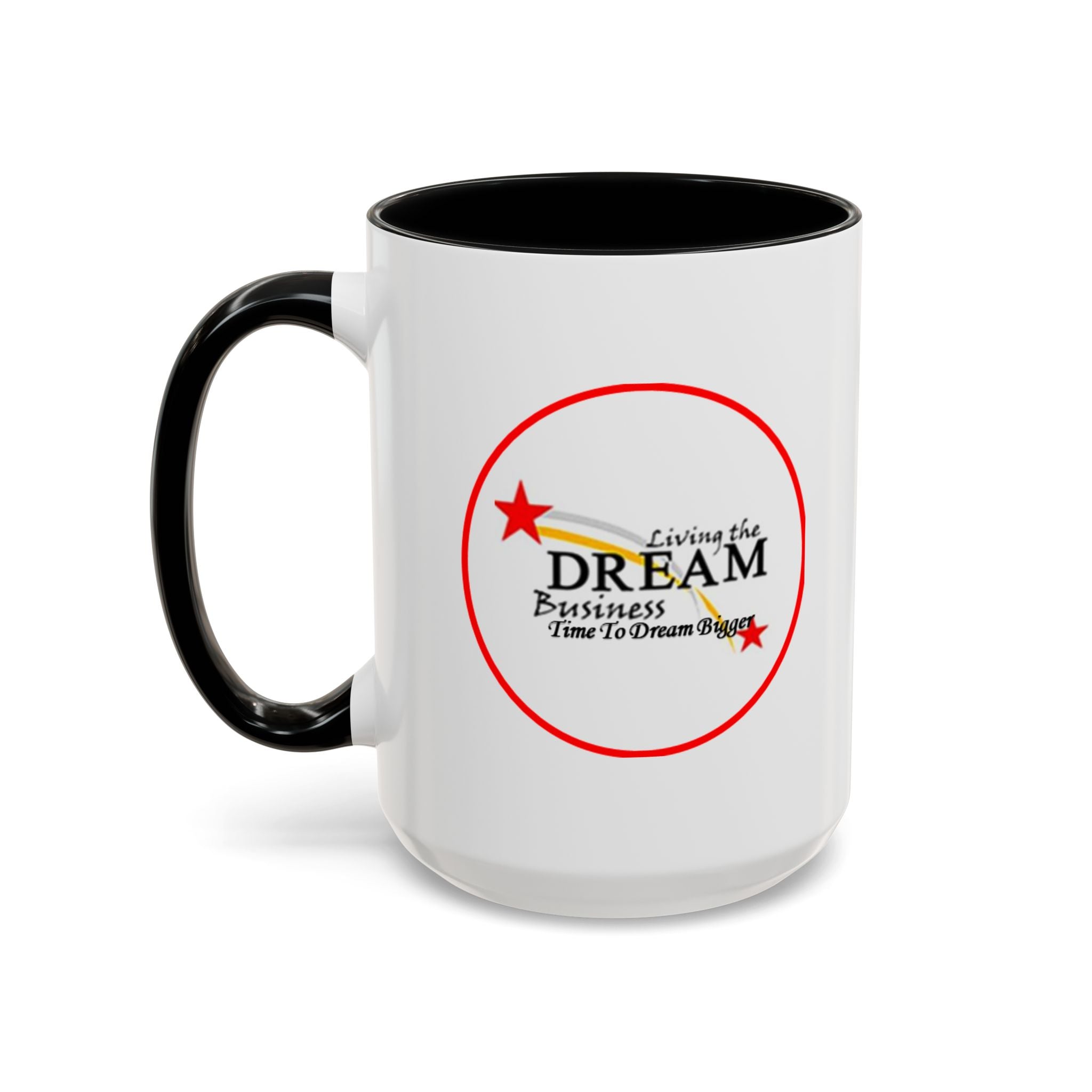 Living the Dream Accent Coffee Mug, Inspirational Mug, Gift for Entrepreneurs, Motivational Drinkware, Unique Coffee Cups, Office Decor