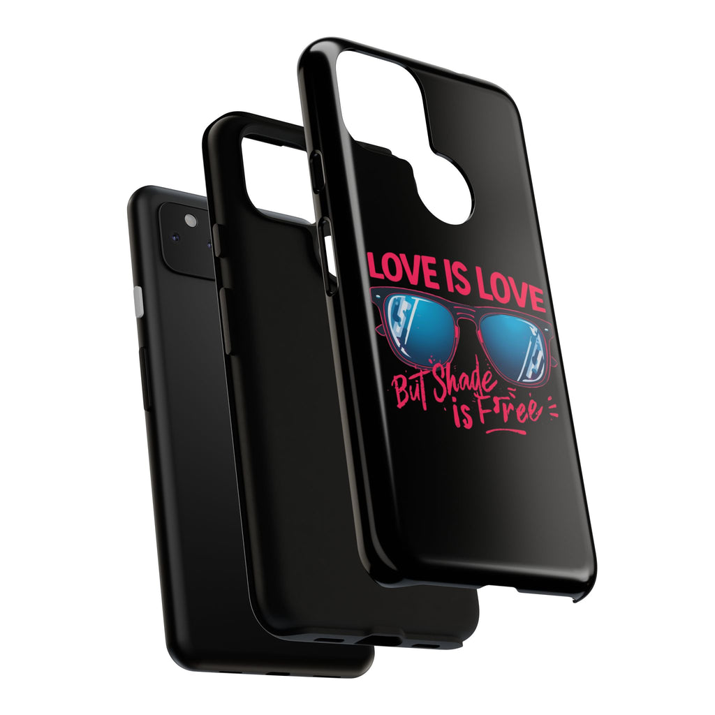 Love Is Love Phone Case, Fun Sunglasses Design, Unique Phone Accessory, Colorful Cell Phone Cover