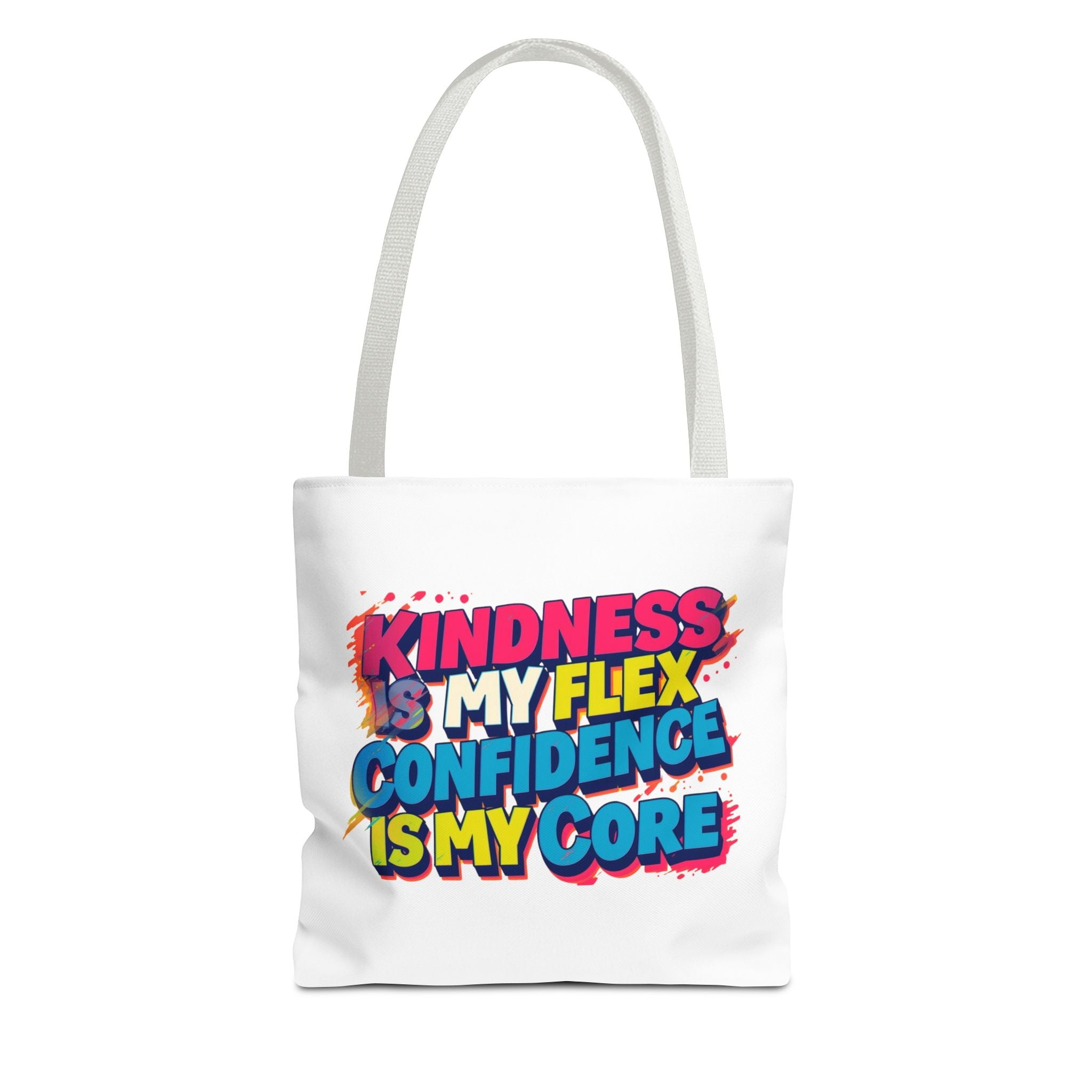 Confidence & Kindness Tote Bag - Motivational AOP Carryall for Every Day, Gift for Friends, Mindfulness, Affirmation, Eco-Friendly