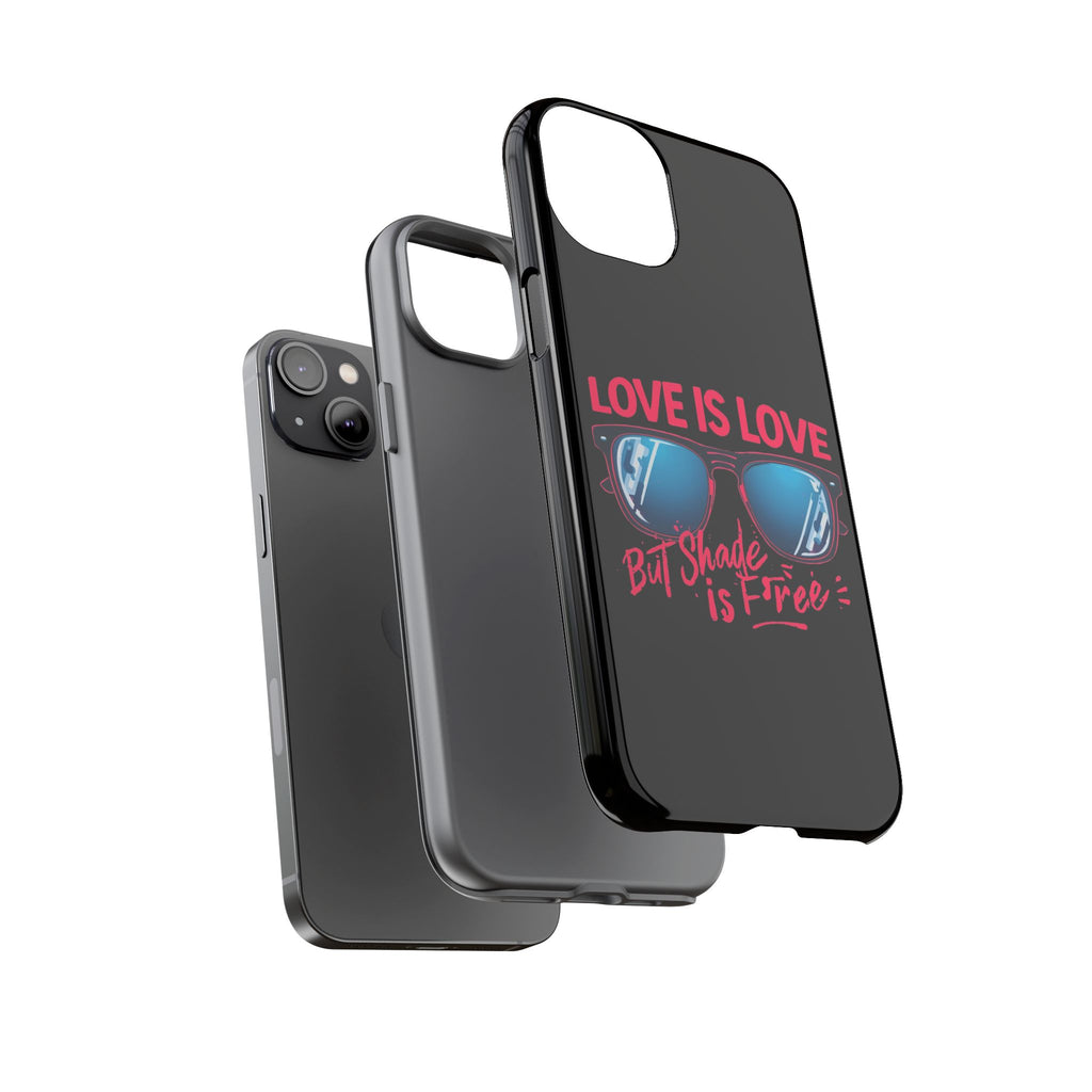 Love Is Love Phone Case, Fun Sunglasses Design, Unique Phone Accessory, Colorful Cell Phone Cover