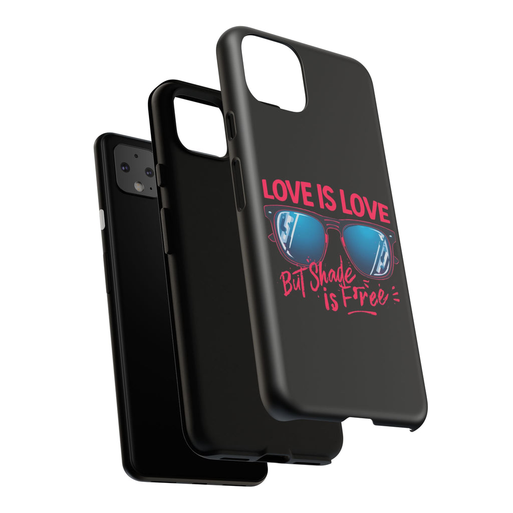 Love Is Love Phone Case, Fun Sunglasses Design, Unique Phone Accessory, Colorful Cell Phone Cover