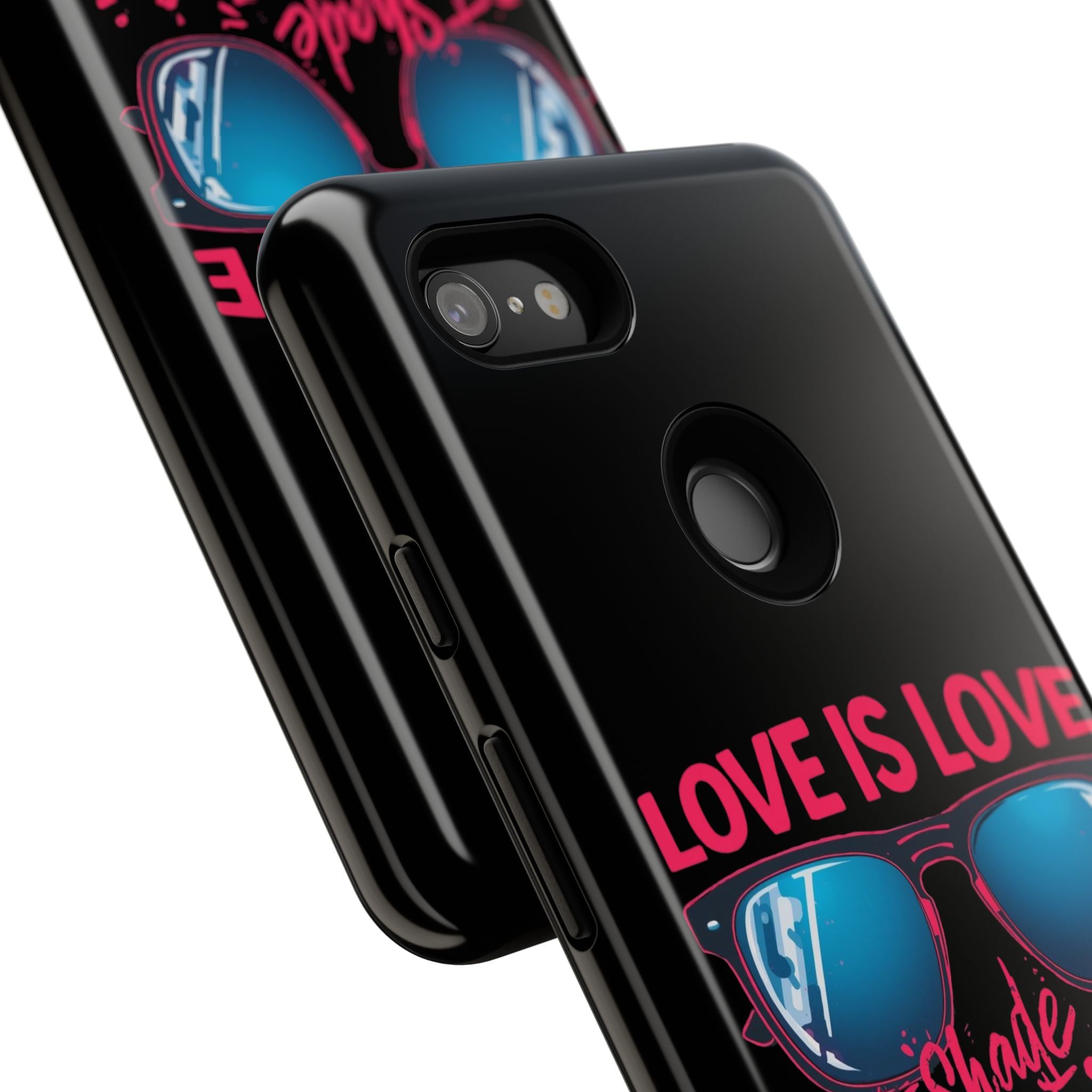 Love Is Love Phone Case, Fun Sunglasses Design, Unique Phone Accessory, Colorful Cell Phone Cover