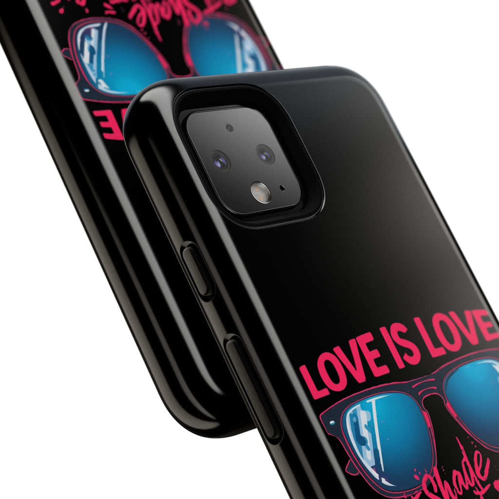 Love Is Love Phone Case, Fun Sunglasses Design, Unique Phone Accessory, Colorful Cell Phone Cover