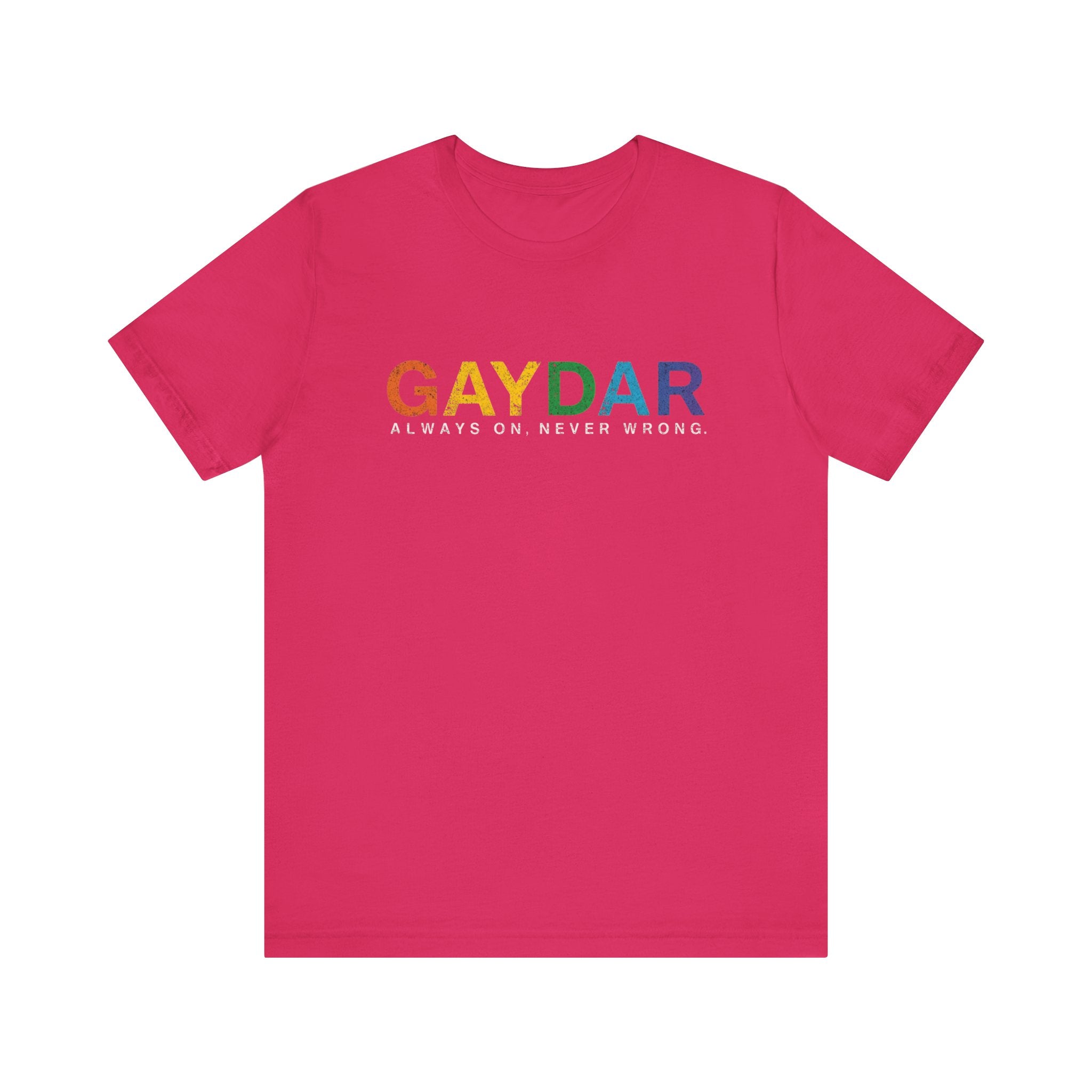Rainbow Pride Gaydar Tee for LGBTQ+ Celebration, Unisex Shirt for Pride Month, Gay Rights, Gift for Friends, Fun Casual Wear