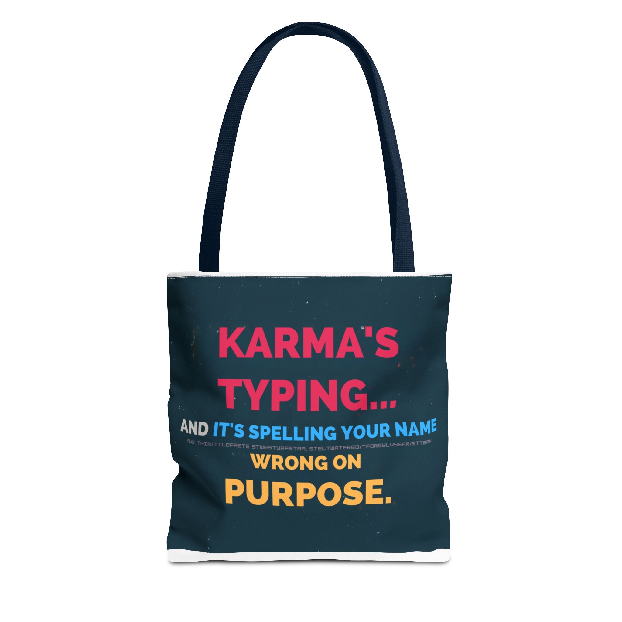 Karma Typing Tote Bag - Fun & Quirky Gift for Friends, Beach, Shopping, Eco-Friendly, Humor, Everyday Use