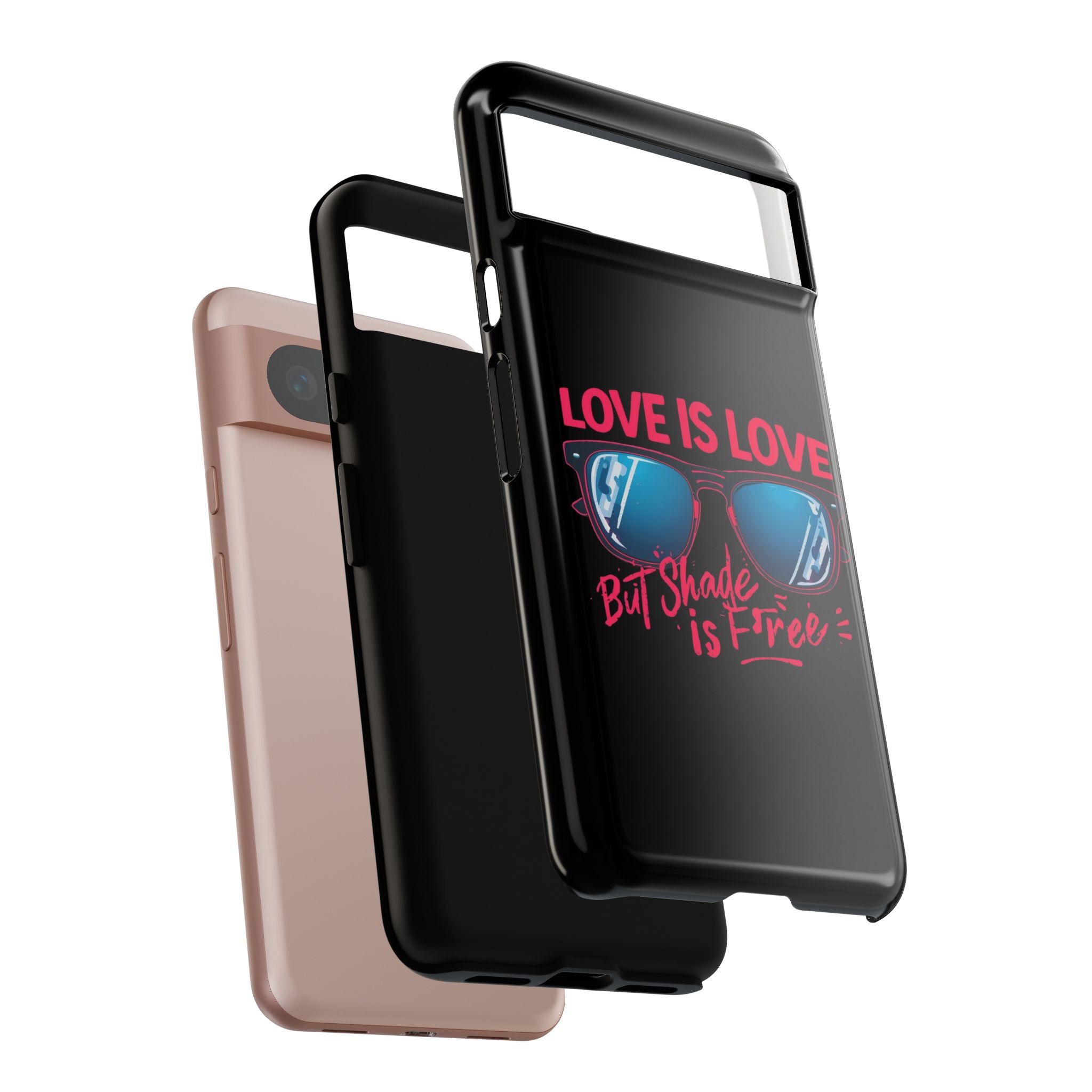 Love Is Love Phone Case, Fun Sunglasses Design, Unique Phone Accessory, Colorful Cell Phone Cover