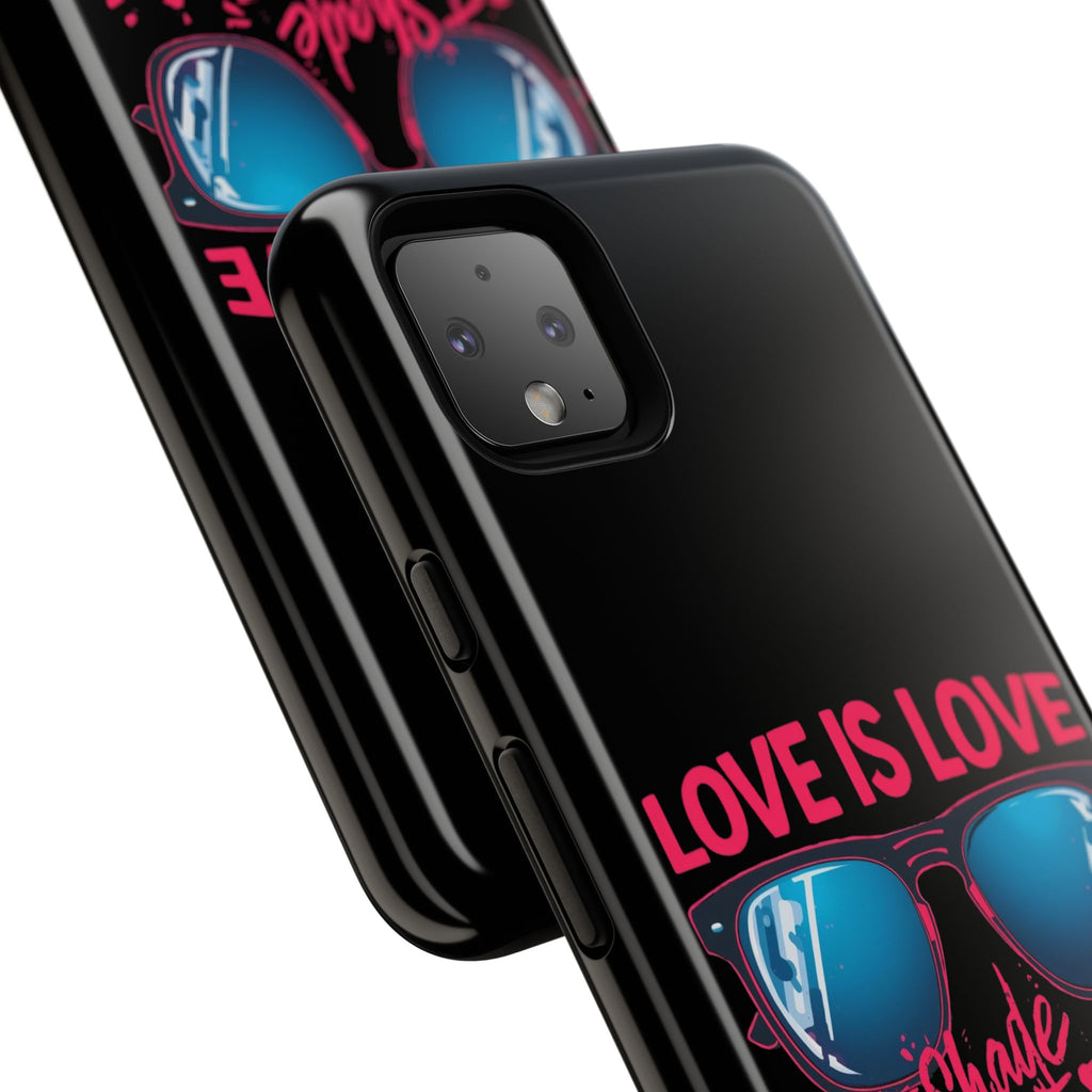 Love Is Love Phone Case, Fun Sunglasses Design, Unique Phone Accessory, Colorful Cell Phone Cover