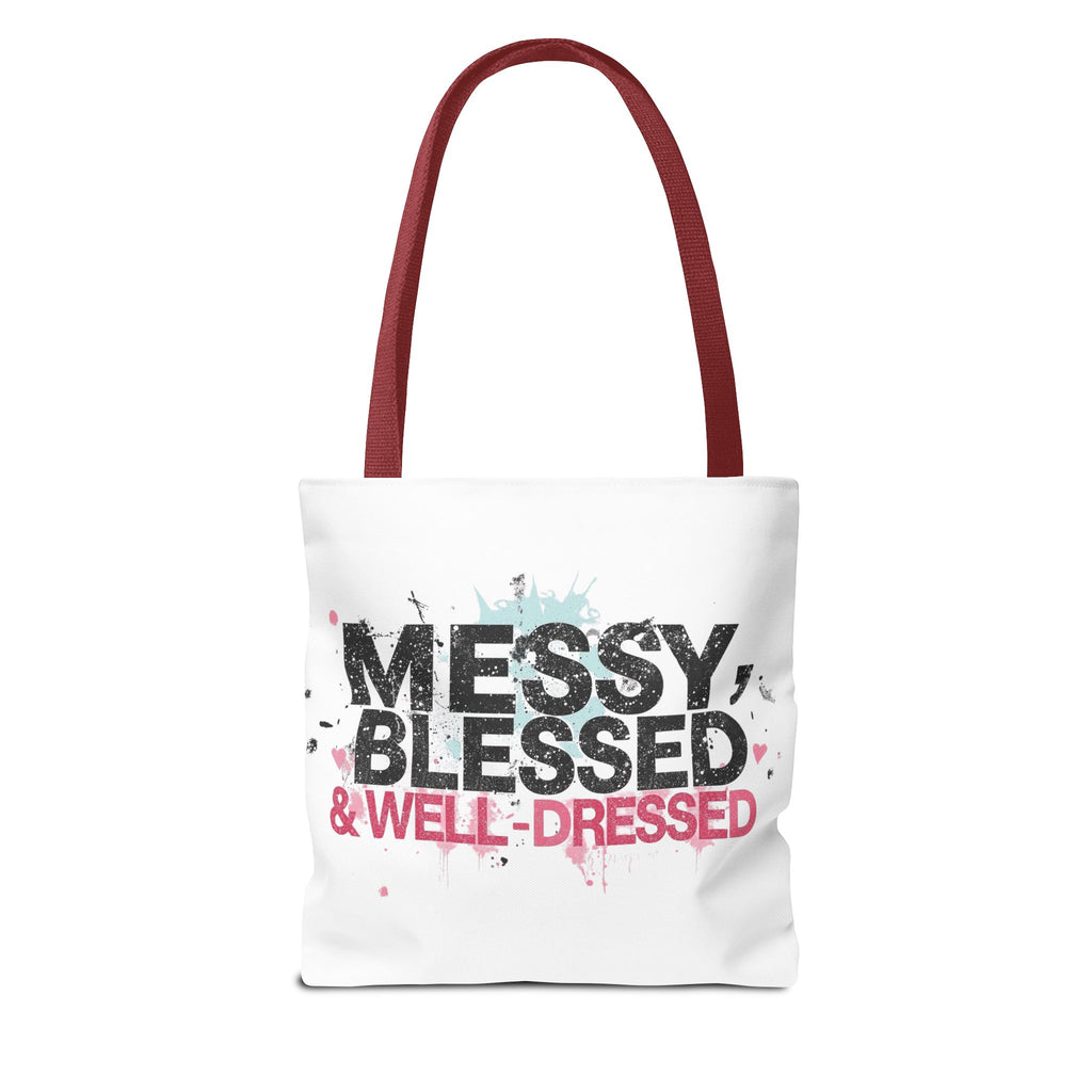 Messy, Blessed & Well-Dressed Tote Bag - Stylish Everyday Companion for Moms, Gifts, Shopping, Beach, Travel
