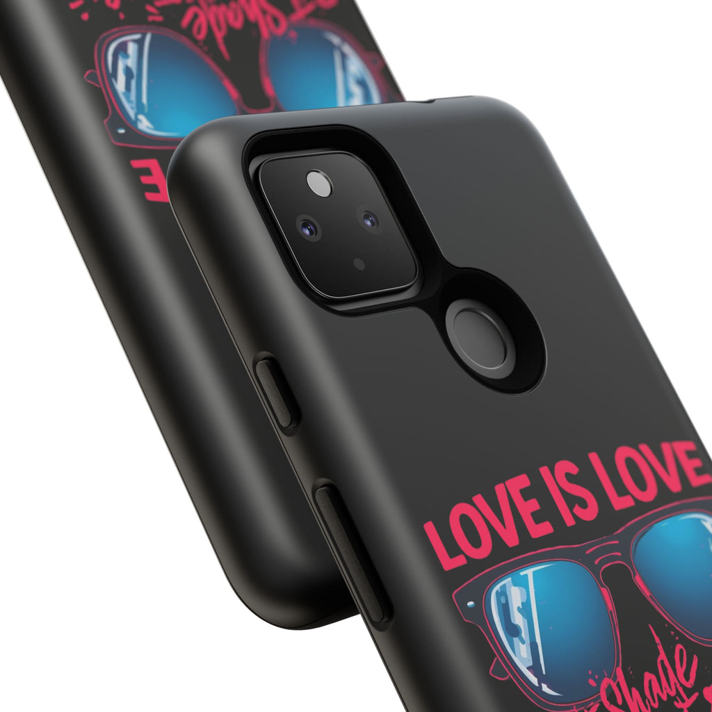 Love Is Love Phone Case, Fun Sunglasses Design, Unique Phone Accessory, Colorful Cell Phone Cover