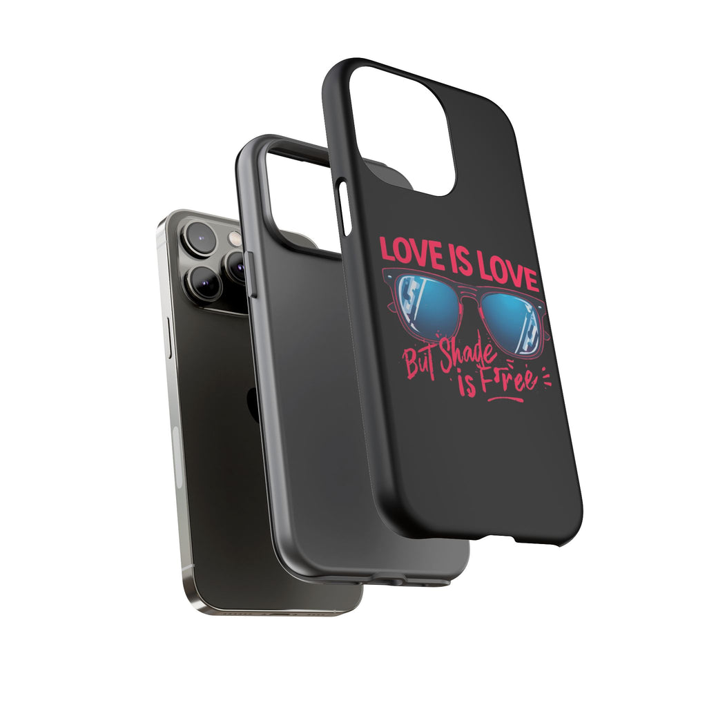 Love Is Love Phone Case, Fun Sunglasses Design, Unique Phone Accessory, Colorful Cell Phone Cover
