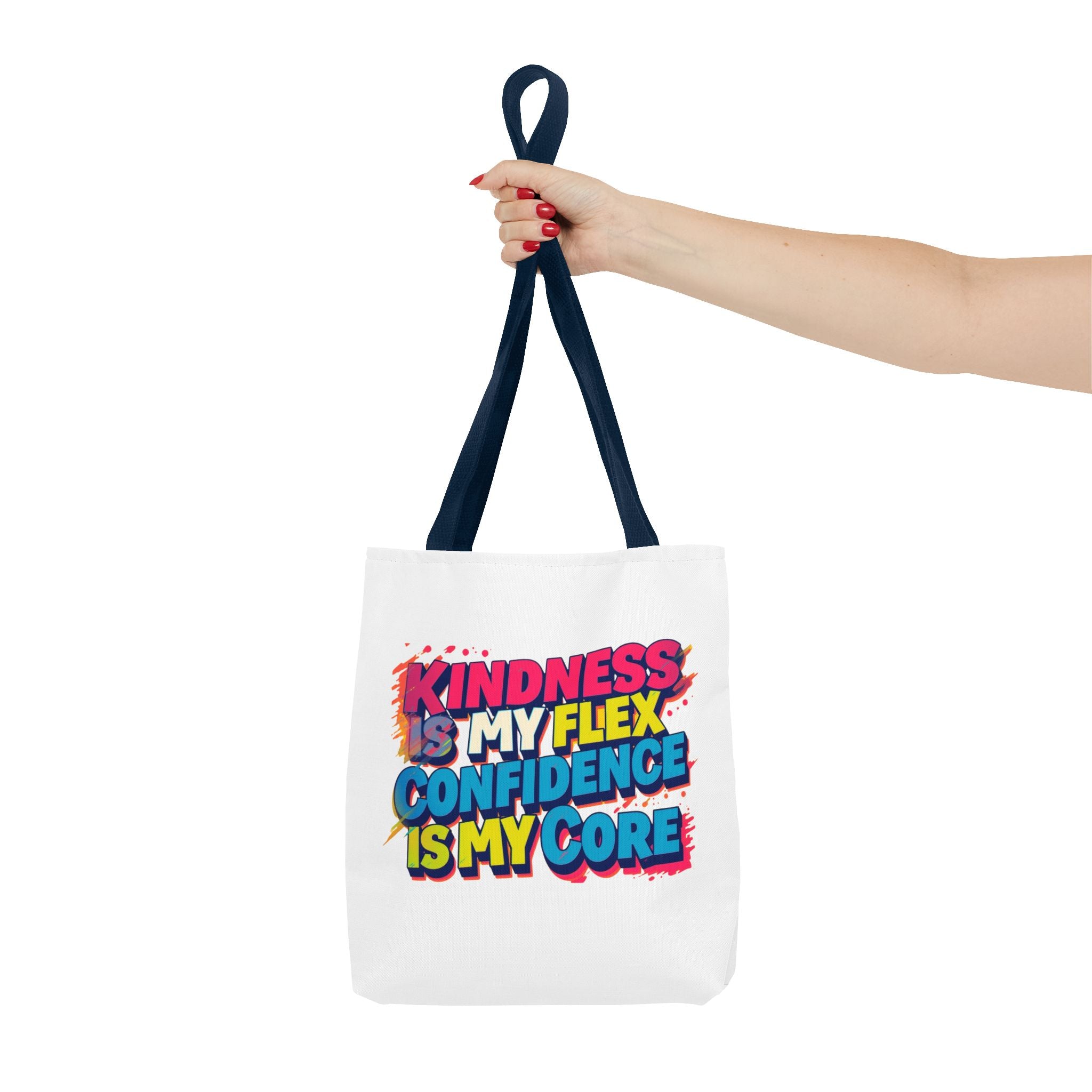 Confidence & Kindness Tote Bag - Motivational AOP Carryall for Every Day, Gift for Friends, Mindfulness, Affirmation, Eco-Friendly