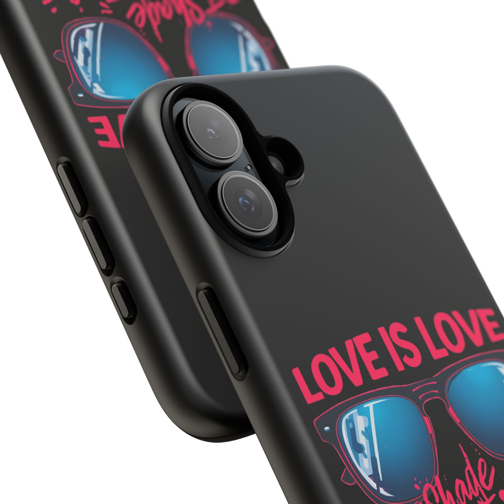 Love Is Love Phone Case, Fun Sunglasses Design, Unique Phone Accessory, Colorful Cell Phone Cover