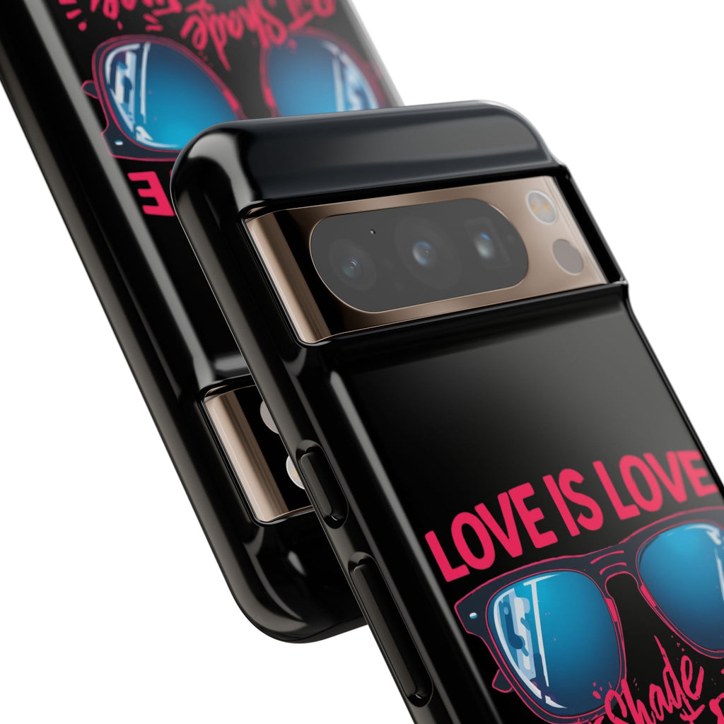 Love Is Love Phone Case, Fun Sunglasses Design, Unique Phone Accessory, Colorful Cell Phone Cover