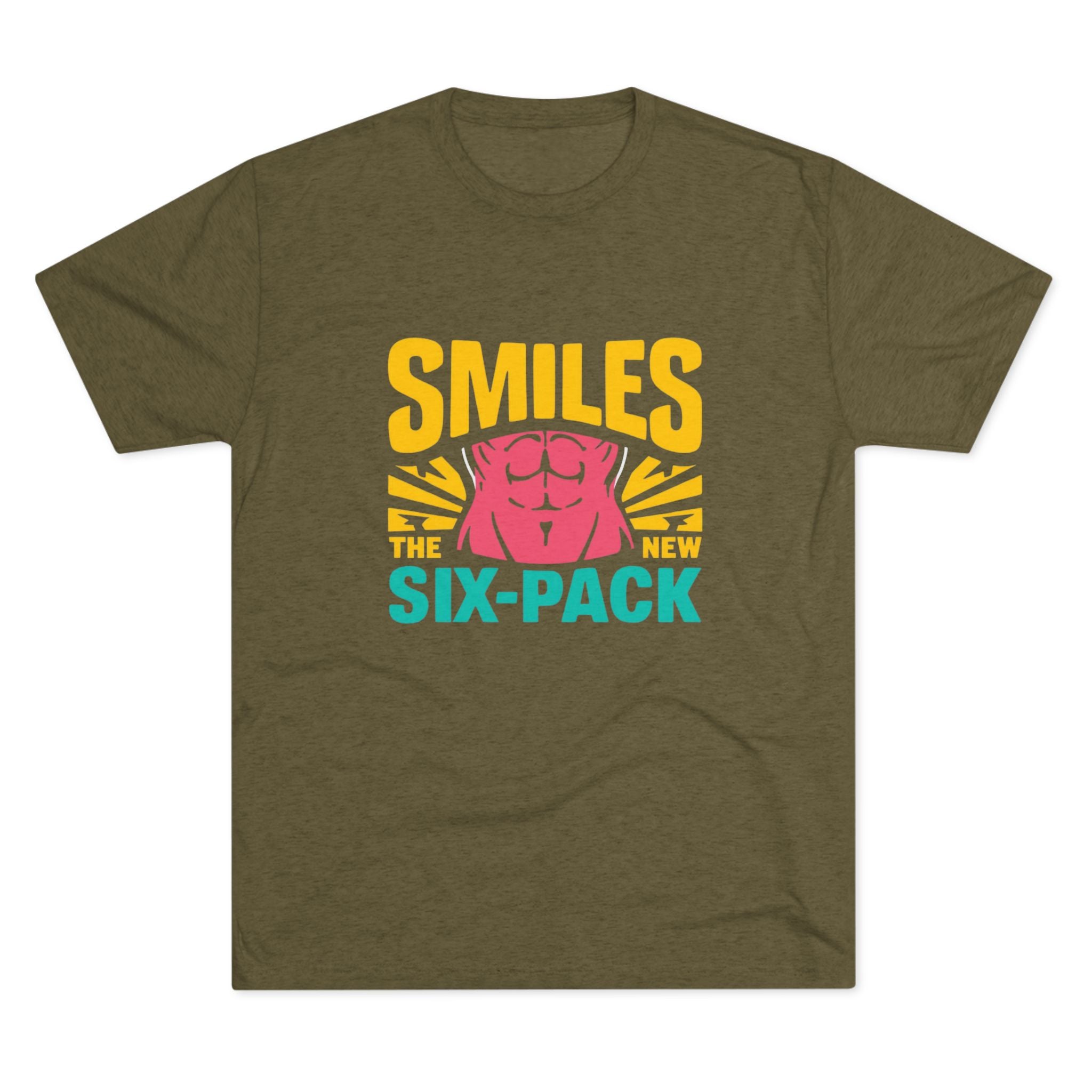Smiles Six-Pack Tri-Blend Tee - Fun T-Shirt for Fitness Lovers, Workout Motivation, Funny Gift, Casual Wear, Birthday Present