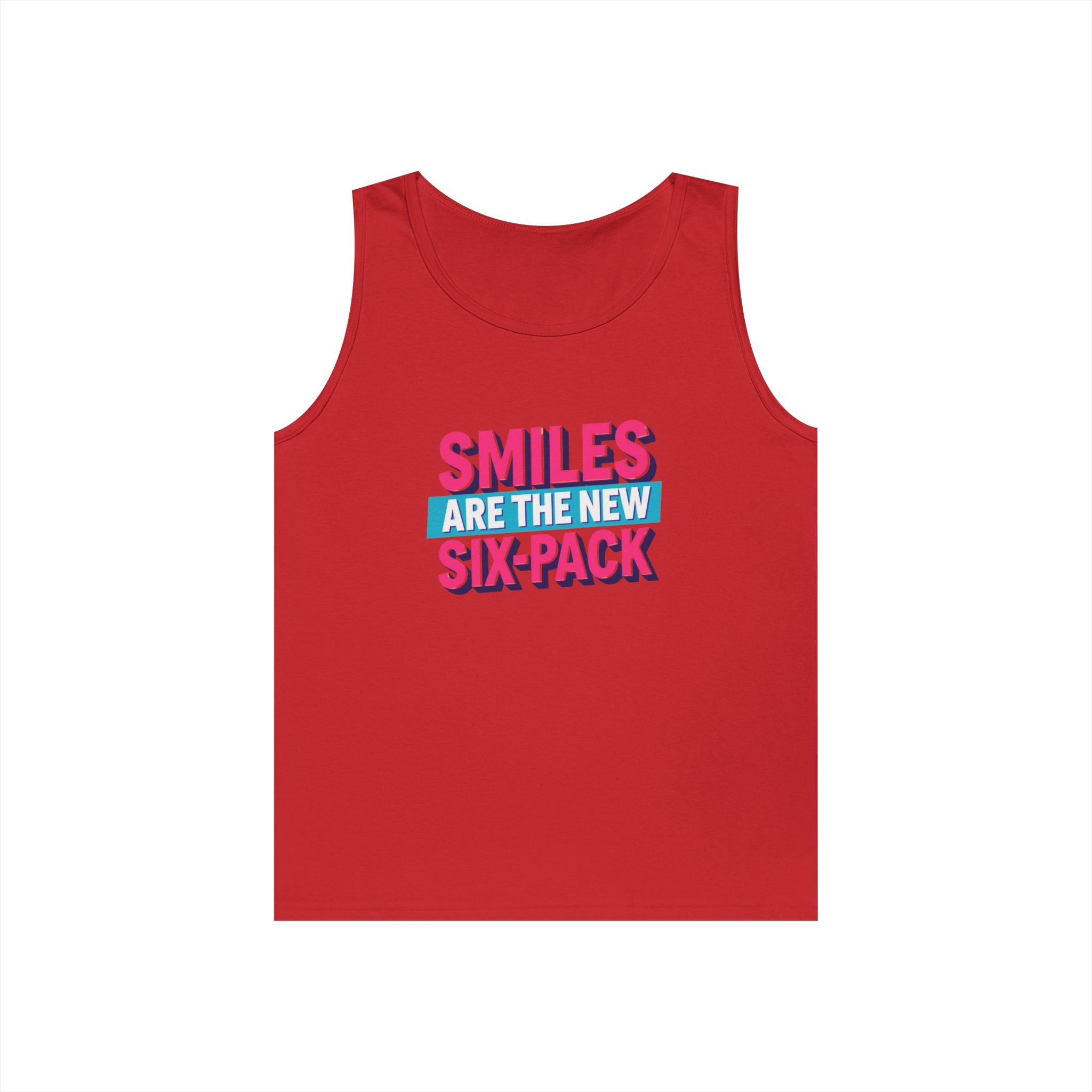 Smiles are the new Six Pack - Unisex Heavy Cotton Tank Top