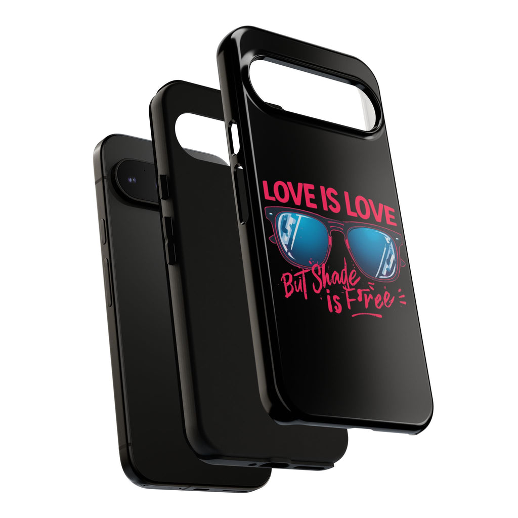 Love Is Love Phone Case, Fun Sunglasses Design, Unique Phone Accessory, Colorful Cell Phone Cover
