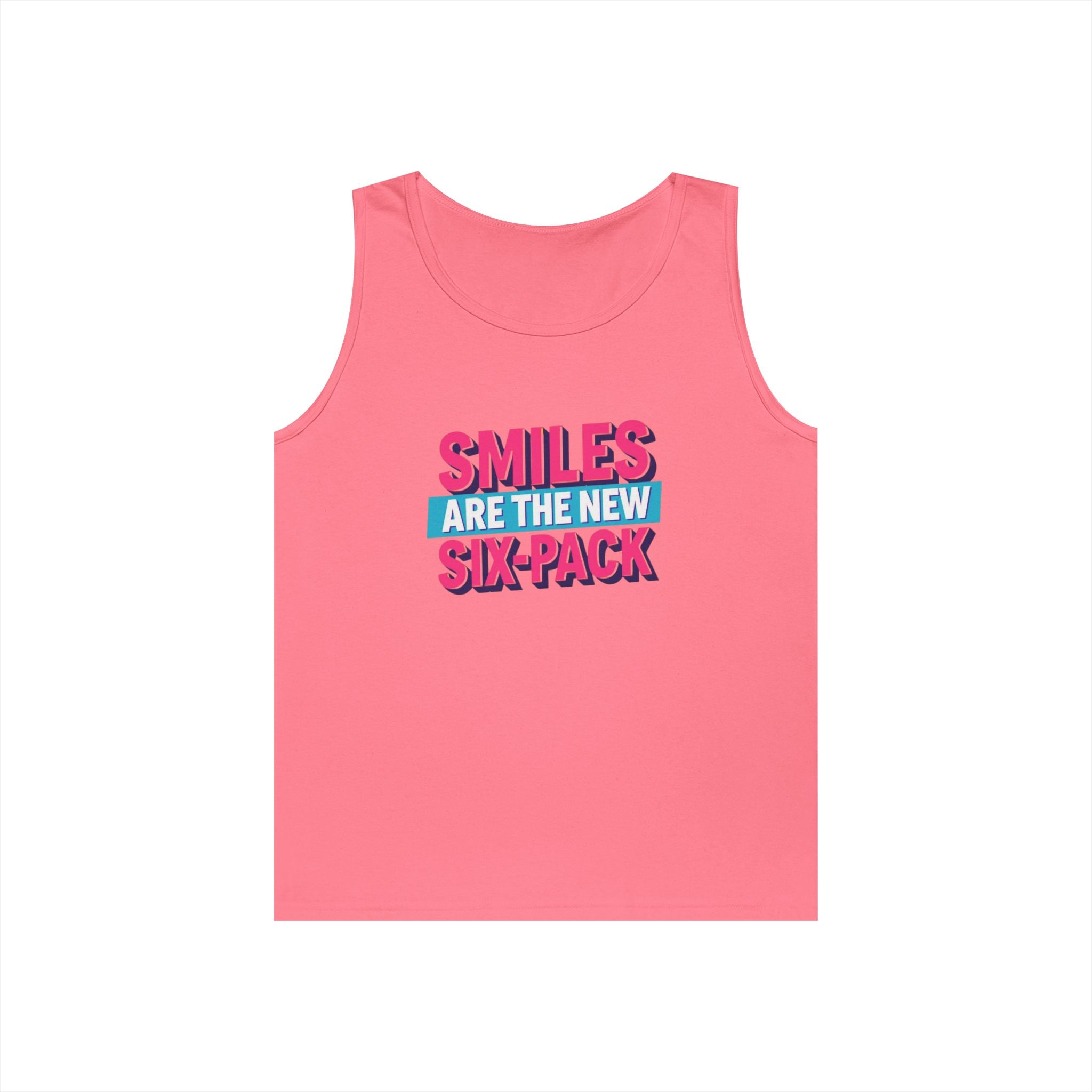 Smiles are the new Six Pack - Unisex Heavy Cotton Tank Top