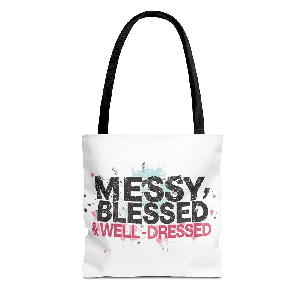Messy, Blessed & Well-Dressed Tote Bag - Stylish Everyday Companion for Moms, Gifts, Shopping, Beach, Travel