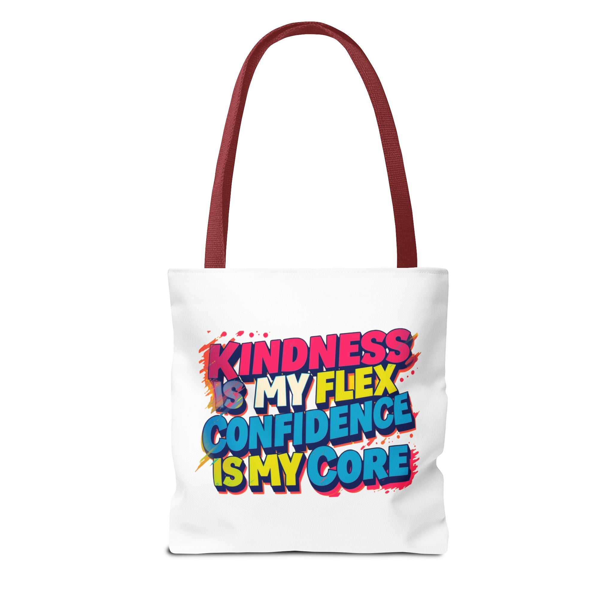 Confidence & Kindness Tote Bag - Motivational AOP Carryall for Every Day, Gift for Friends, Mindfulness, Affirmation, Eco-Friendly