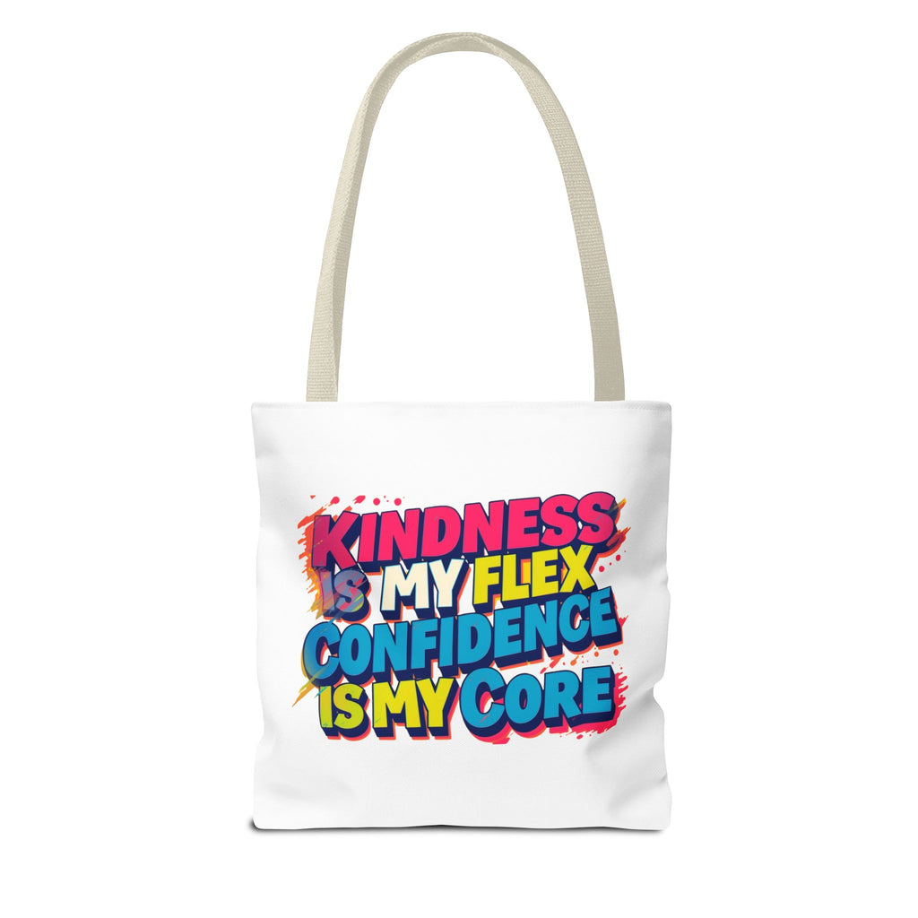 Confidence & Kindness Tote Bag - Motivational AOP Carryall for Every Day, Gift for Friends, Mindfulness, Affirmation, Eco-Friendly